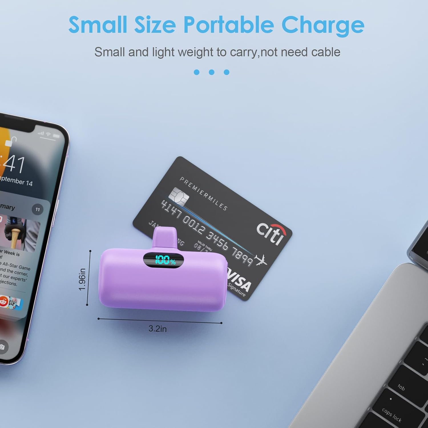 Feob Small Portable Charger for iPhone,Upgraded 5000mAh PD Fast Charging Power Bank,Mini Battery Pack Backup Charger Compatible with iPhone 14/14 Pro Max/13/13 Pro/12 Pro/11/XS/XR/X/8/7/6-Purple - Image 6