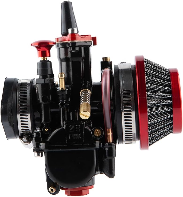 PWK Carburetor 28mm Racing Carb 75cc to 125cc 2T 4T Engine Carburetor Kits for Dirt Bike Motocross Motorcycle Scooter ATV Quad with Air Filter Intake Manifold Carb Jets - Image 5