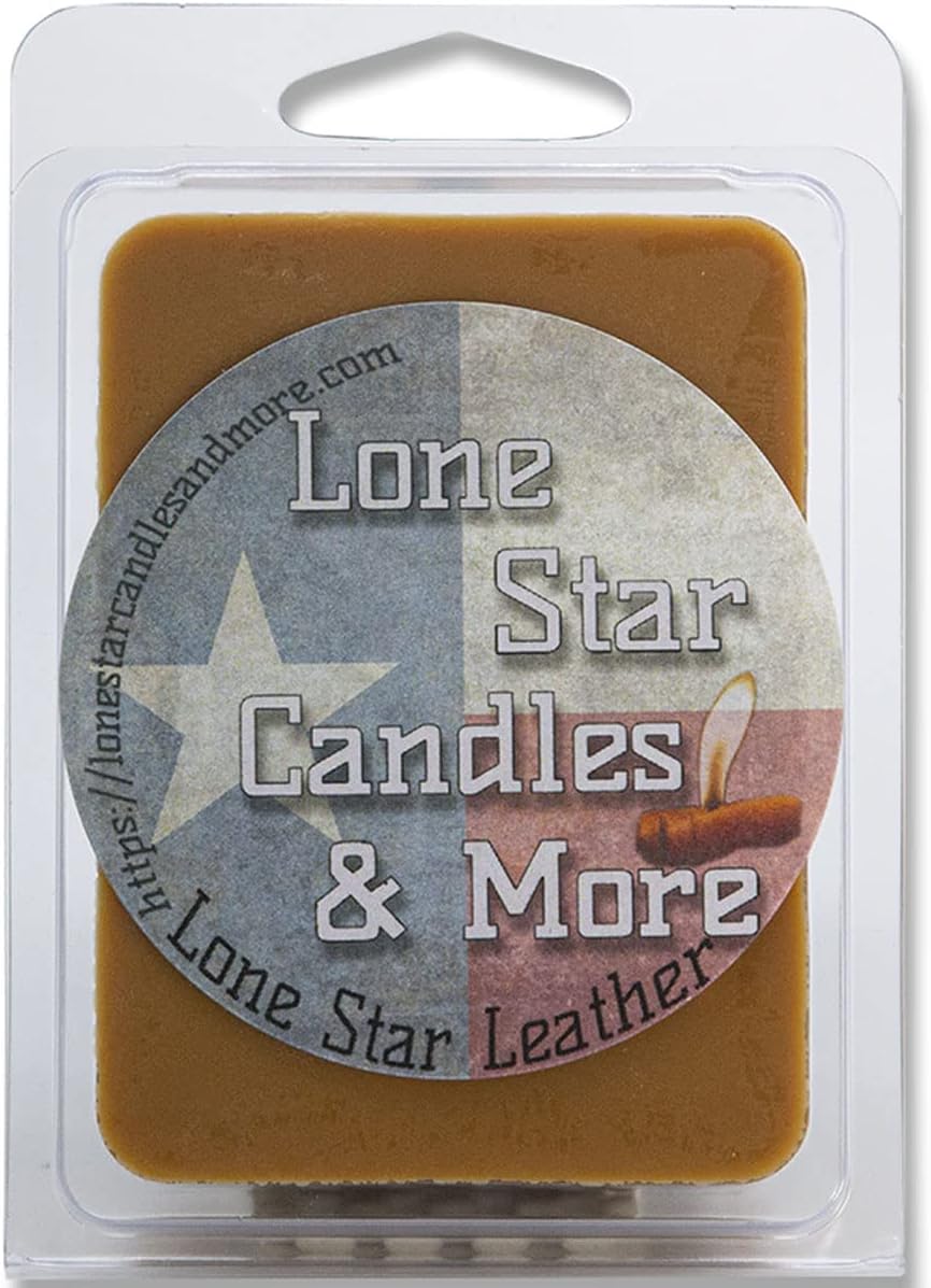 Leather, Lone Star Candles & More's Premium Strongly Scented Hand Poured Wax Melts, Authentic Aroma of Genuine Leather, 18 Wax Cubes, 8.1oz Total, USA Made in Texas 3-Pack - Image 3