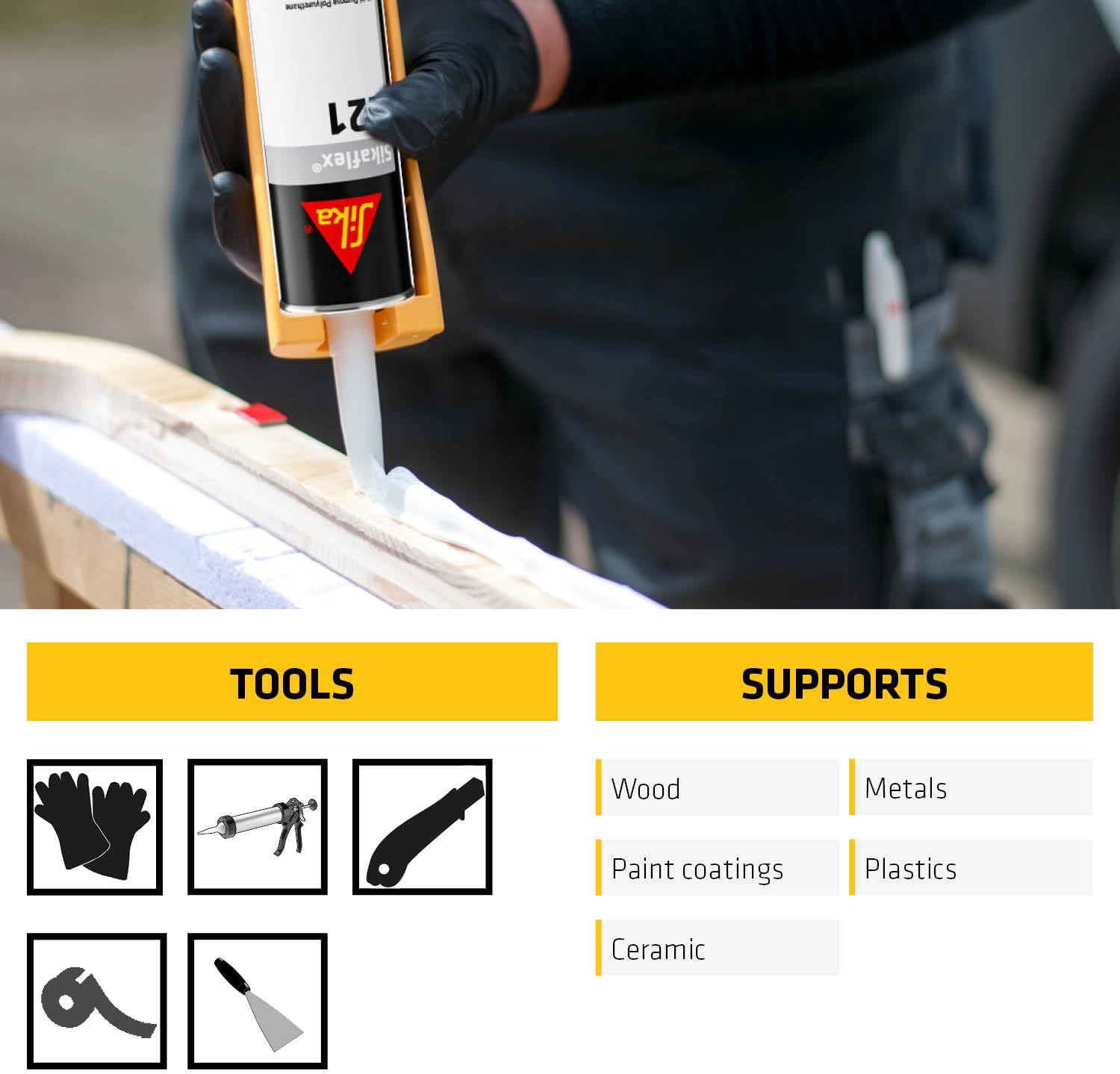 SIKA Sikaflex-221 Multi-Purpose Polyurethane Sealant/Adhesive, 10.1 fl oz, White – Fast-Curing, Permanent Elastic Bond, Weather-Resistant, Sandable & Paintable - Image 5