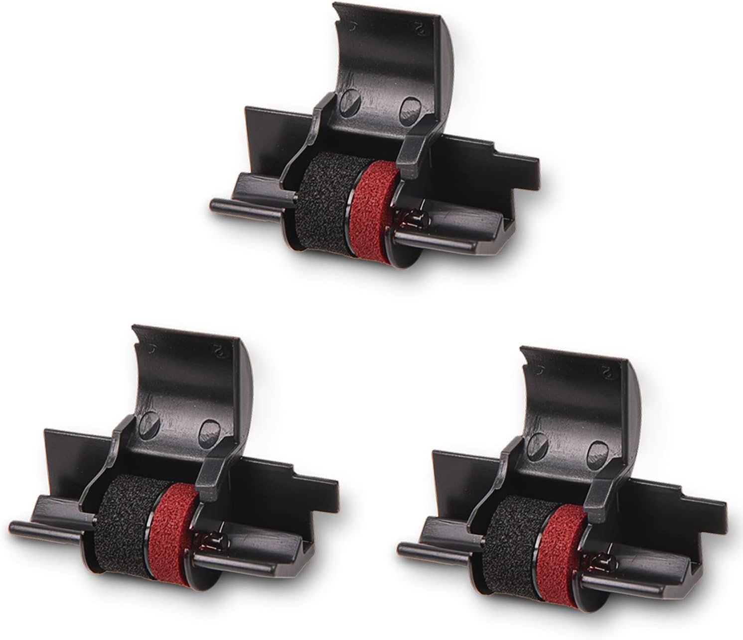 3 Pack Compatible Calculator Ink Ribbon for IR-40T,IR40T,CP13,MP-12D,PR42 - Replacement for Sharp EL-1750V,EL-1801V,Casio HR-100TM,HR-170RC,Canon P23-DHV (Black & Red, Individually Sealed)