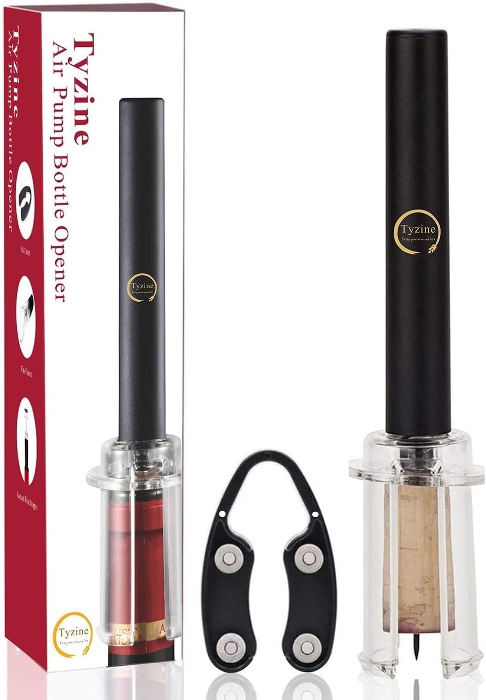 Wine Air Pressure Pump Bottle Opener Set With Foil Cutter,Simple Wine Pump Cork Remover Corkscrew,Efficient Corkscrew Bottle Opener,Easy Screw Out Tool,Great For Wine Lovers,Perfect Wine Gift.