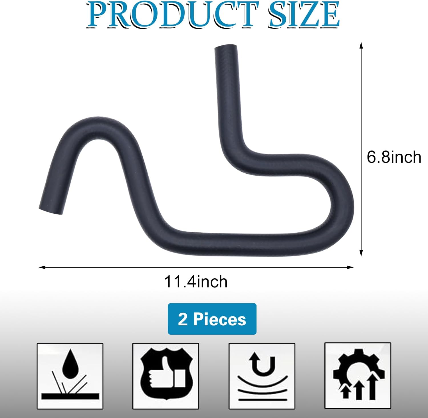 2 Pack 1/2" U-Cut Molded Curved Rubber Fuel Line Hose Elbow, 45 90 135 180 Degree Bends for Automotive and Marine Applications - Image 2