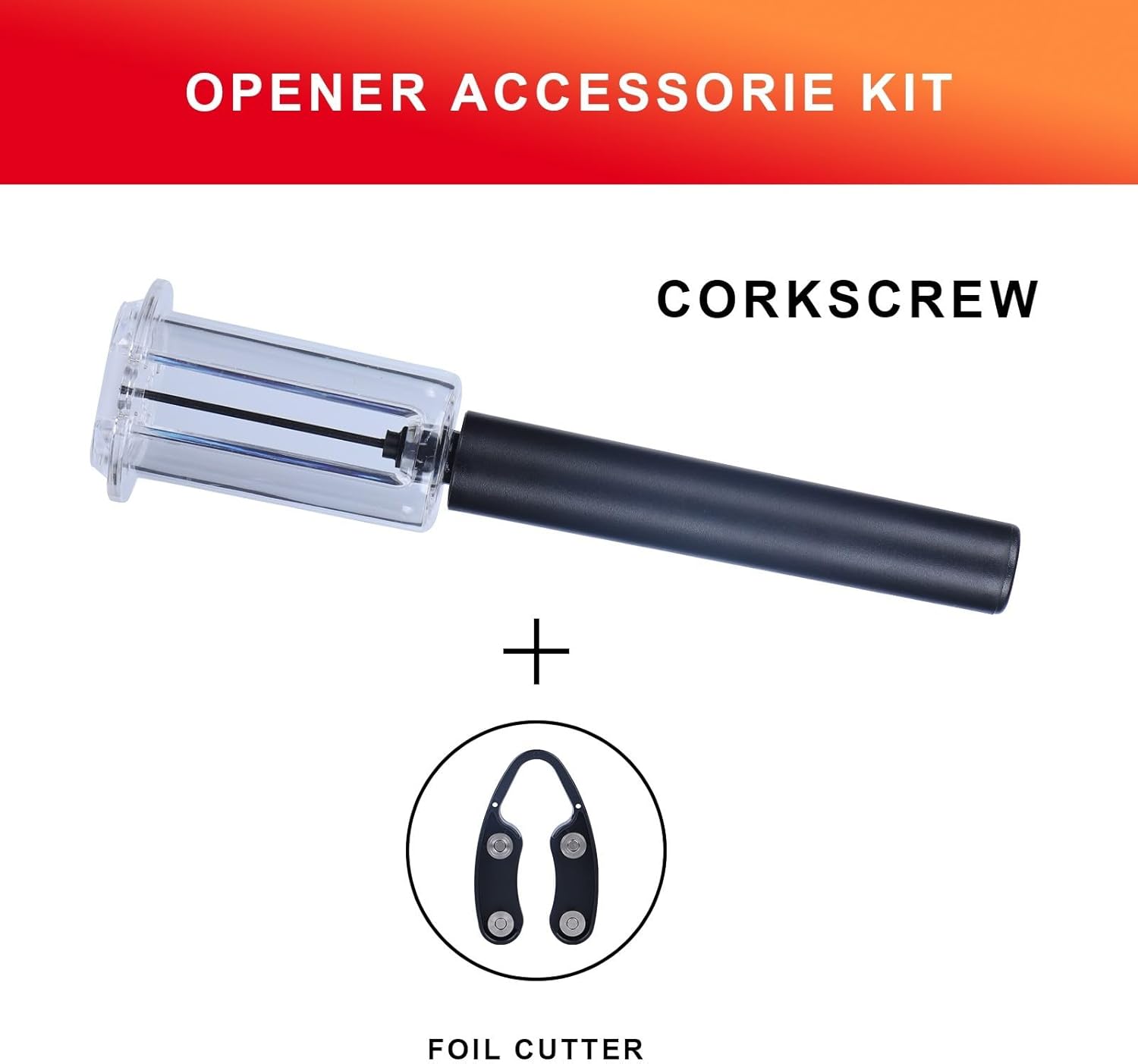 Wine Air Pressure Pump Bottle Opener Set With Foil Cutter,Simple Wine Pump Cork Remover Corkscrew,Efficient Corkscrew Bottle Opener,Easy Screw Out Tool,Great For Wine Lovers,Perfect Wine Gift. - Image 2