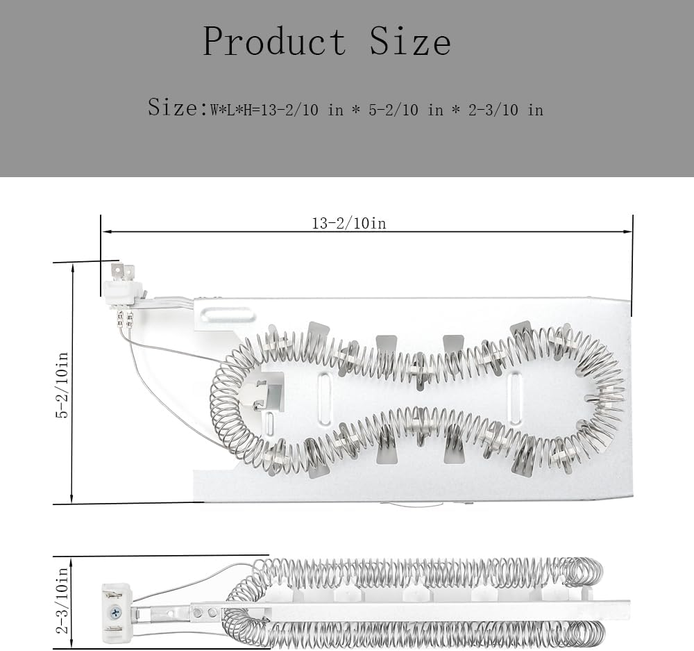 Heating Element Kit for Maytag (Bravos) Dryer MEDB765FW0, MEDB765FC0, MEDB835DW4, MEDB835DC4, MEDB855DC4, MED5630HW1, MEDX500XW0, MEDX700XW0 Heating Component Repair Replacement - Image 2