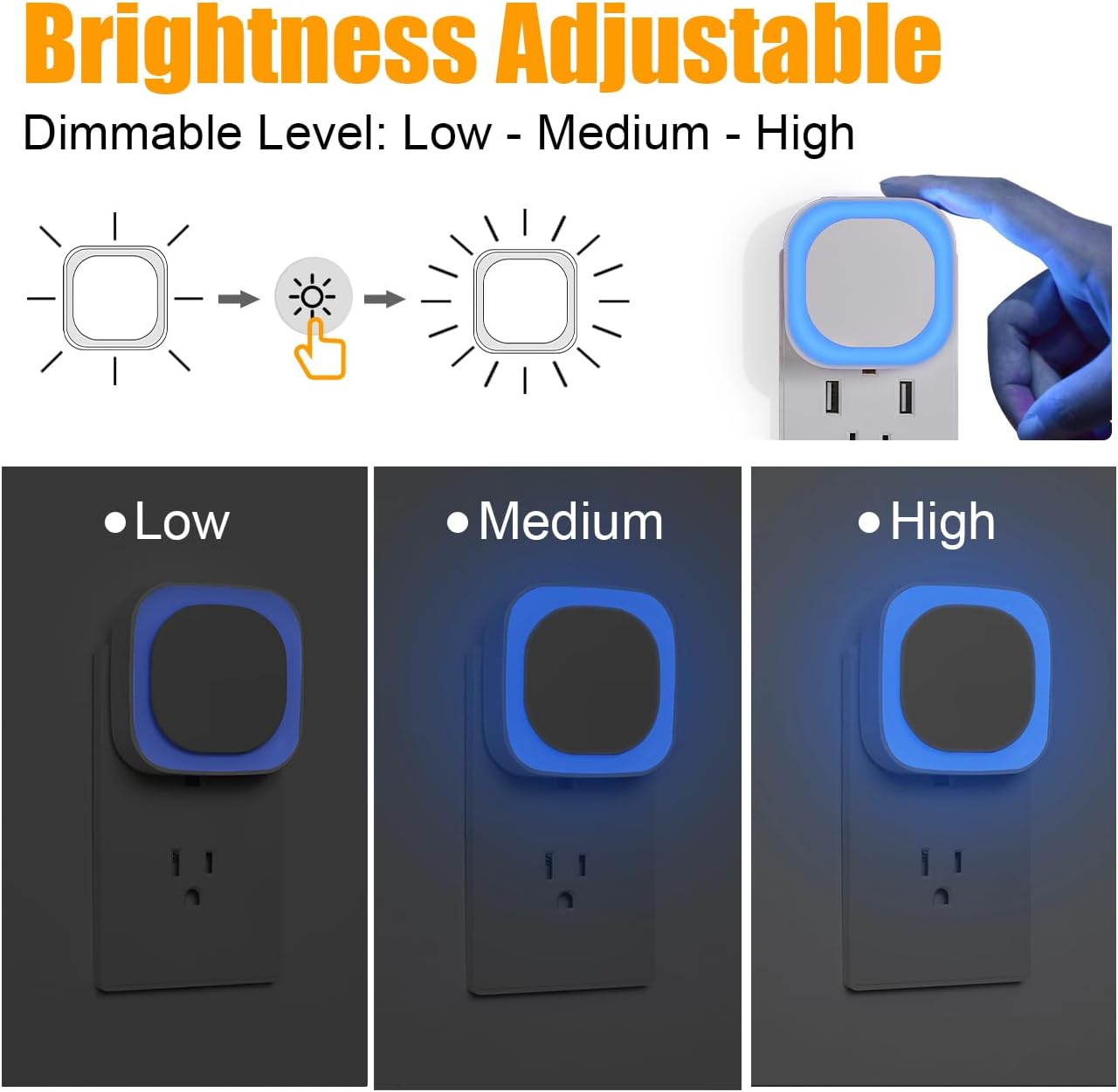2 Pack Azure Night Light, Crisp Modern Glow with Dimmable Soft Light & Indirect Reflection, Auto Dusk to Dawn Sensor, Plug in LED Nightlight for Bathroom,Toilet, Kitchen Counter, Modern Decor - Image 3