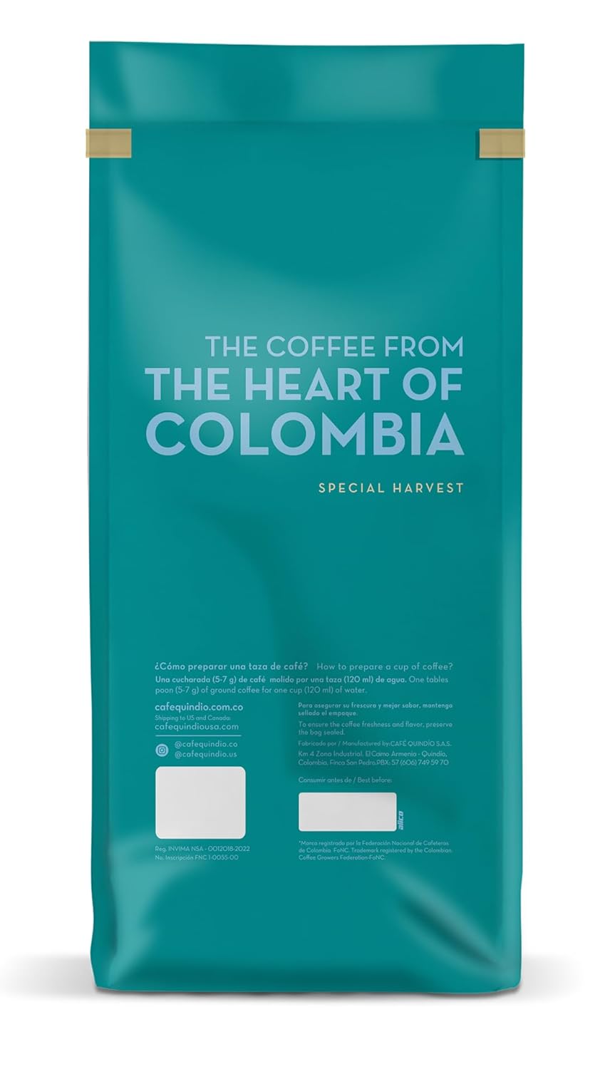 Cafe Quindio Espresso Blend - Medium/Dark Roast 100% Colombian Excelso Whole Bean Arabica Coffee - 35.2 Ounce Bag (1kg) - Image 2