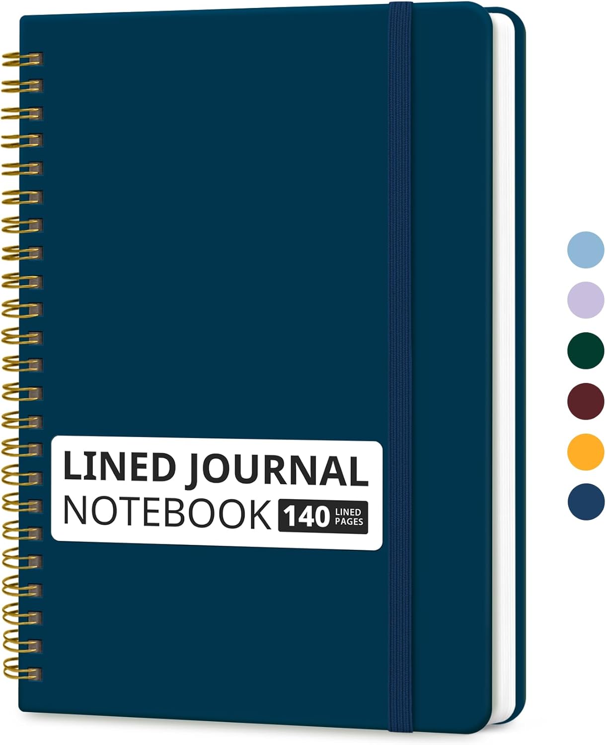 Taja Lined Spiral Journal Notebook for Women & Men, 140 Pages, College Ruled Hardcover Notebook for Work & Note Taking, Journals for Writing, A5(5.7" x 7.9") – Navy