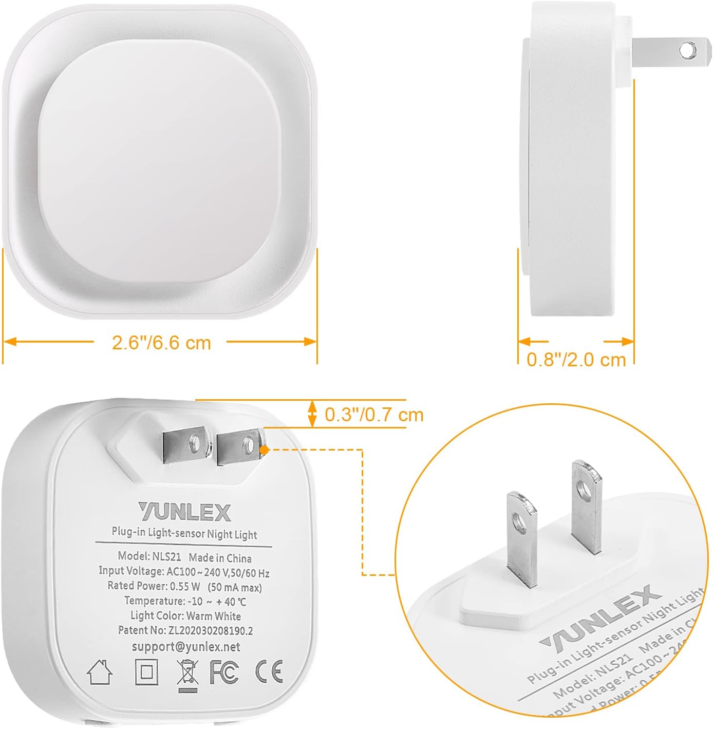 2 Pack Azure Night Light, Crisp Modern Glow with Dimmable Soft Light & Indirect Reflection, Auto Dusk to Dawn Sensor, Plug in LED Nightlight for Bathroom,Toilet, Kitchen Counter, Modern Decor - Image 8