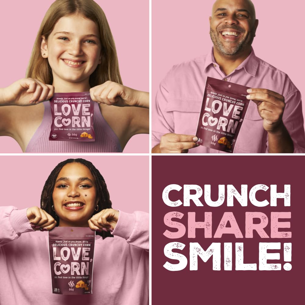 LOVE CORN BBQ | Delicious Crunchy Corn Snacks | .07oz x 20 Gluten Free, Vegan Bags | Convenient for Lunch Boxes, Commuting & Office Snacks - Image 4