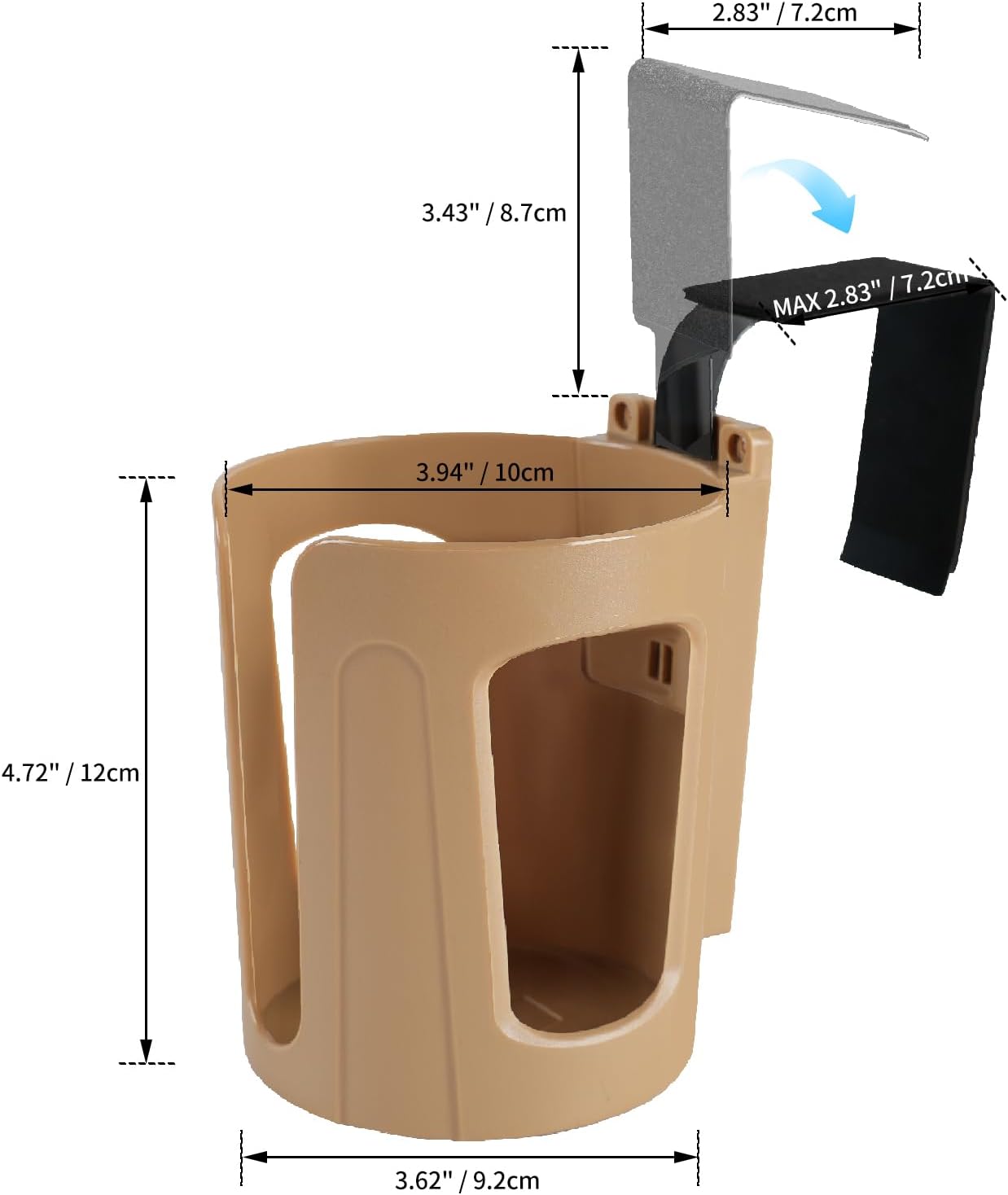 Large Car Door Cup Holder, Vehicle Armrest Cup Holder for Almost Any Size Bottle or Can - Image 6