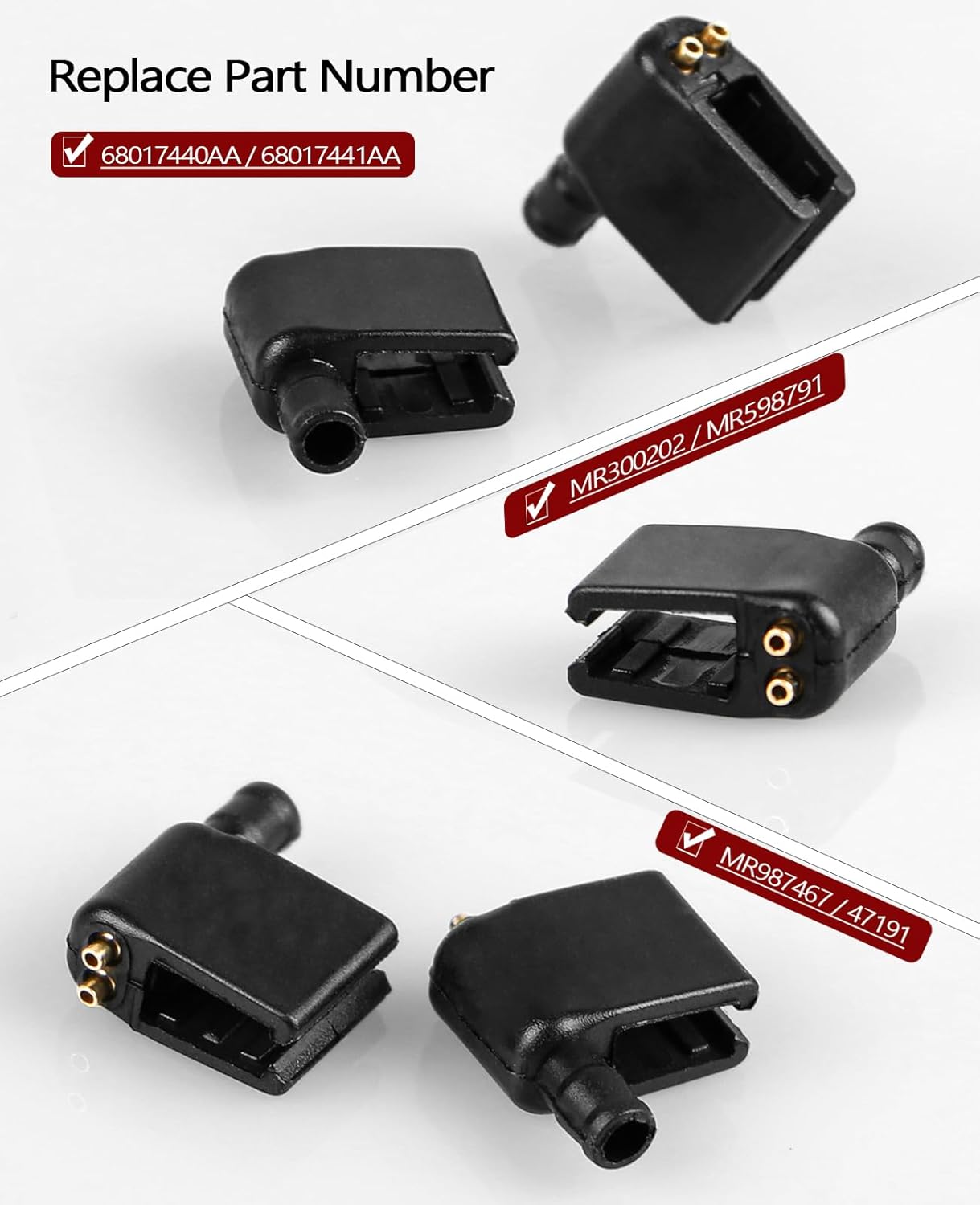 Xislet Upgraded 2 Pack Aimable Brass Windshield Washer Wiper Arm Nozzles Compatible with Mercedes, Dodge Sprinter and Peterbilt Van RV Truck Wiper Sprayer Replace 47191/68017440AA - Image 3