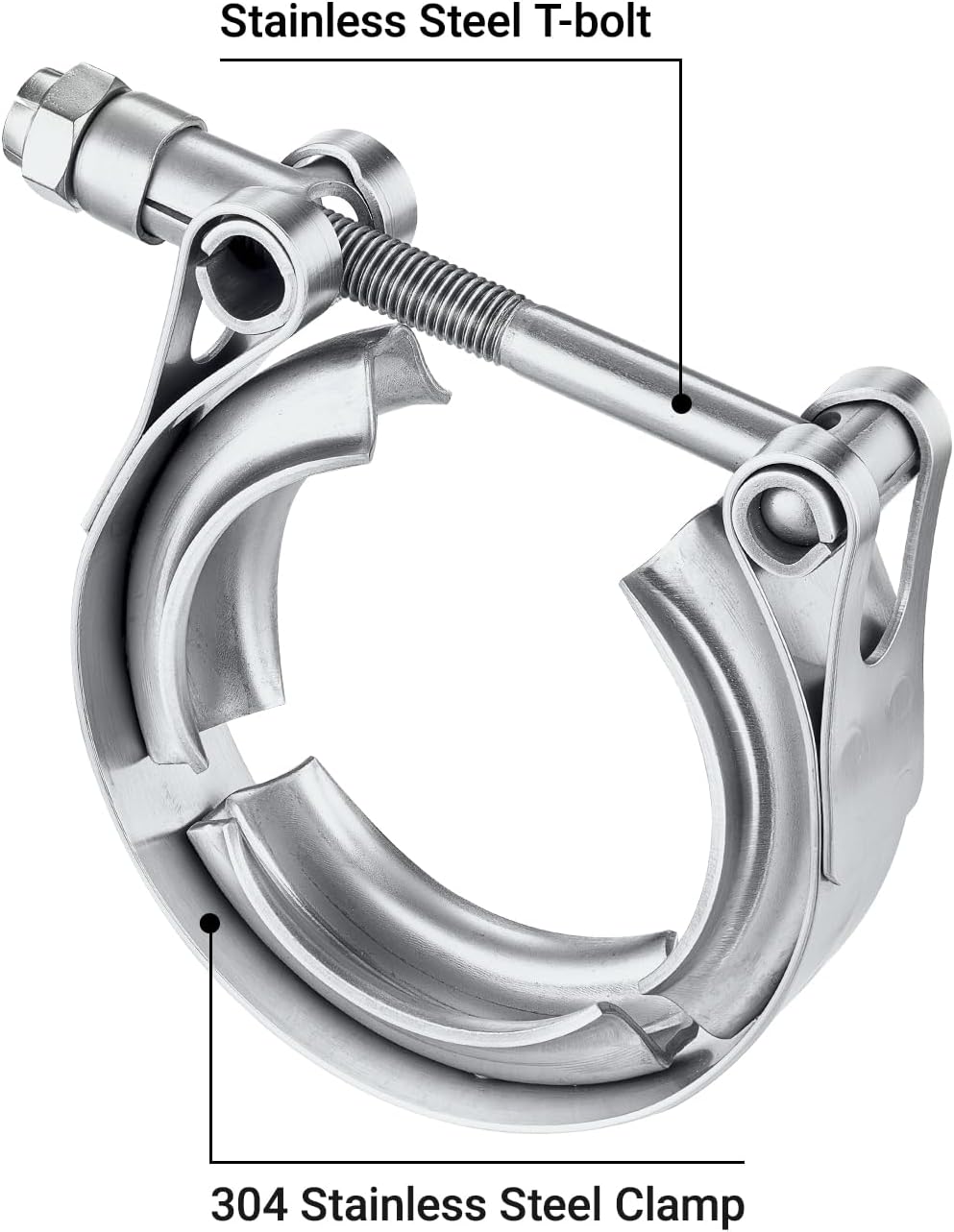 EVIL ENERGY V Band Clamp for Flange Kit Stainless Steel (1, 2.0") - Image 3