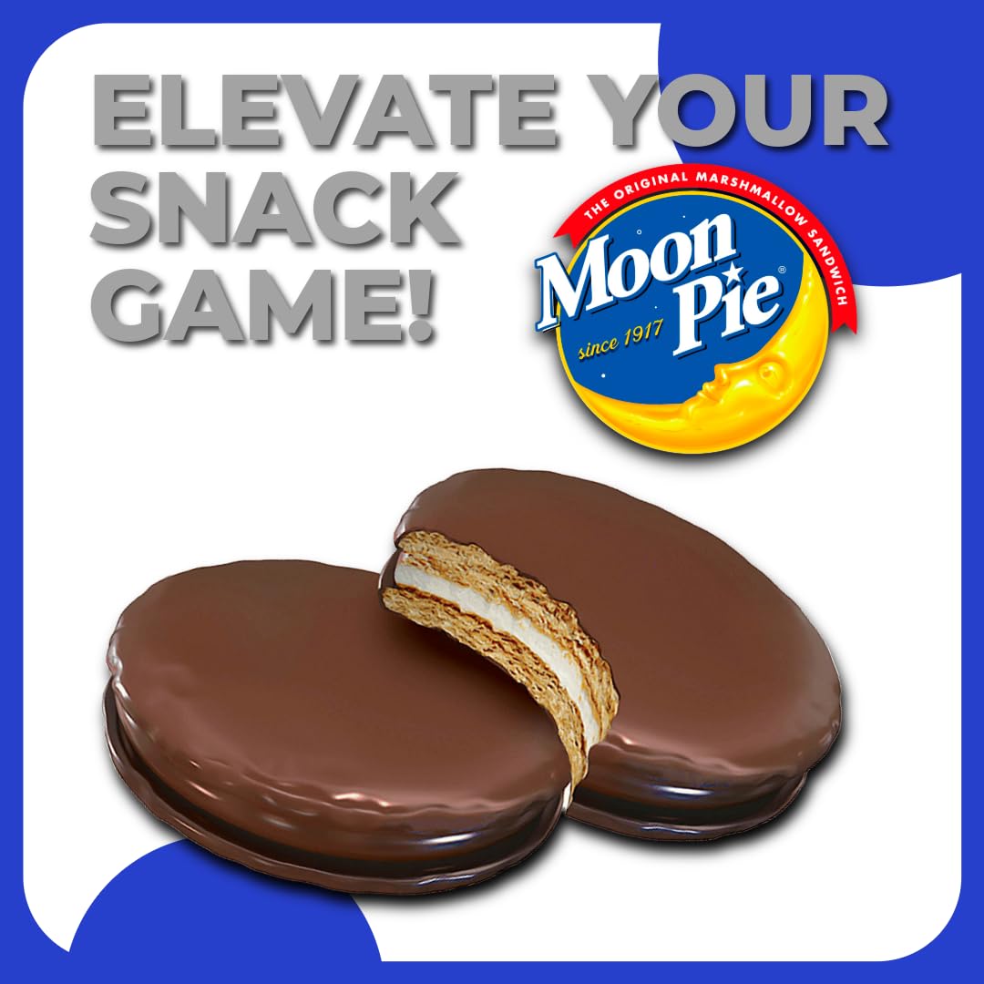 Moon Pie Minis 36 Pack. 6 Pies of Each: Original, Once in a Blue Moon Blueberry, Vanilla, Banana, Strawberry, Salted Caramel. 1oz. Snack Pies Individually Wrapped. - Image 5