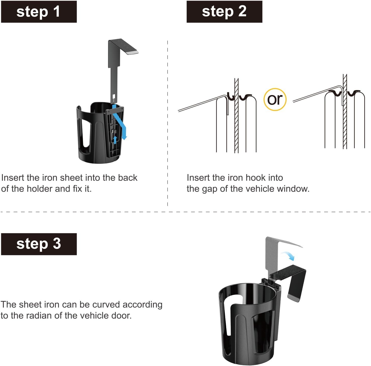 Large Car Door Cup Holder, Vehicle Armrest Cup Holder for Almost Any Size Bottle or Can - Image 7