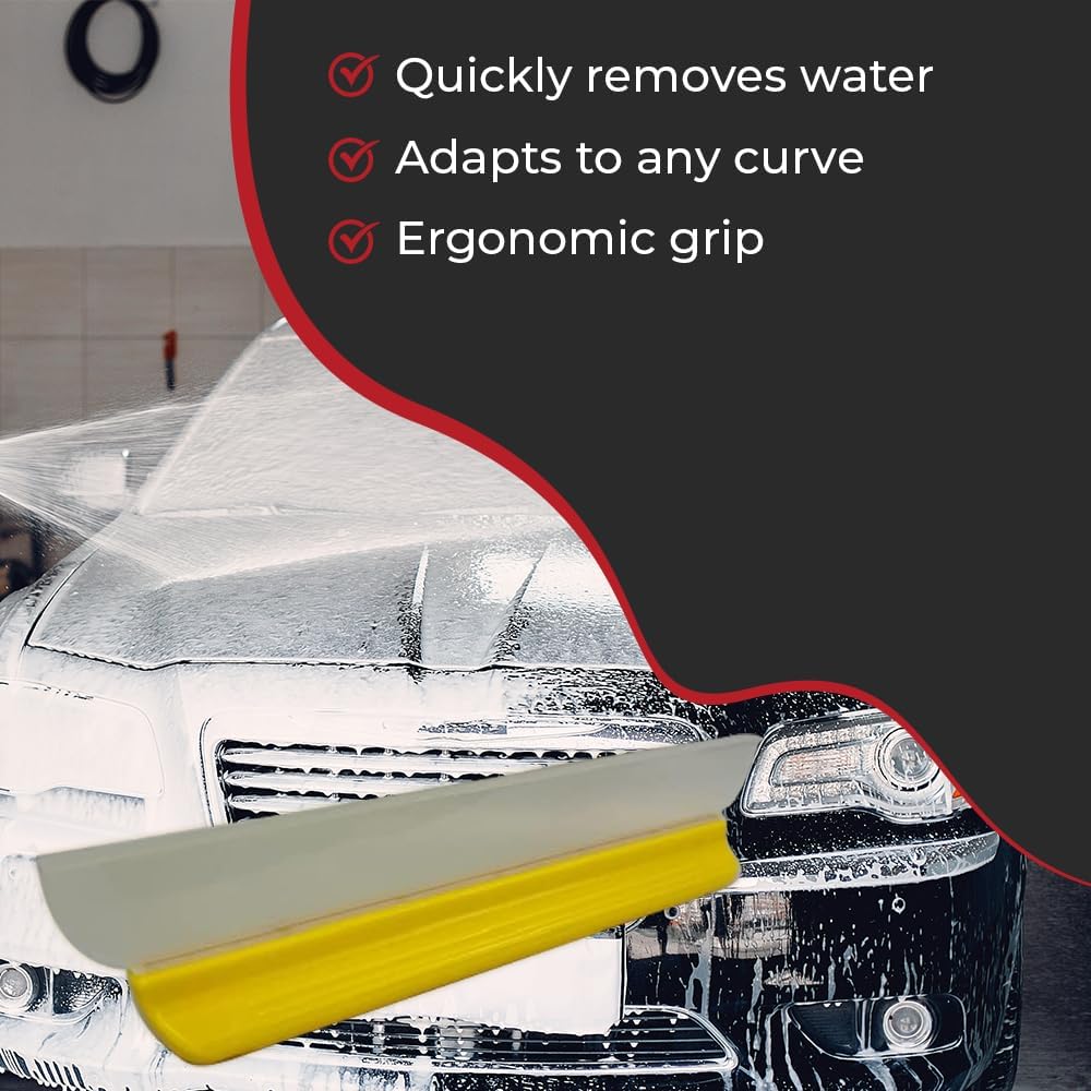 HI-TECH 14” Silicone Water Blade Car Drying Squeegee – Streak-Free, Fast-Drying, Scratch-Free Car Wash Tool - Image 4