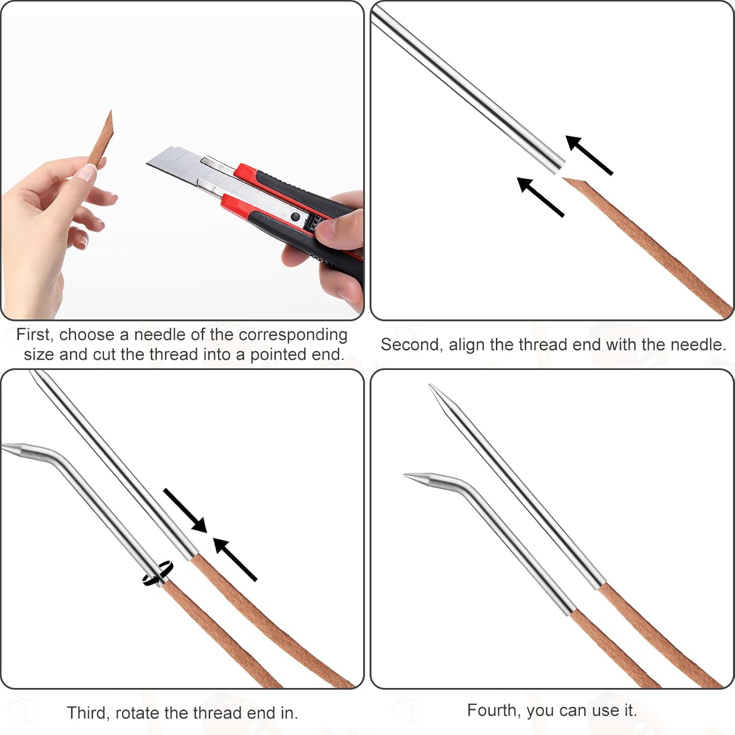 4pcs Baseball Lacing Needle, Handy Glove Shoelace Repair Kit Durable Reliable Leather Lacing Needle Precise Mitt Needle Curved Needles Tool for Softball Baseball Glove Relacing and Repair - Image 6