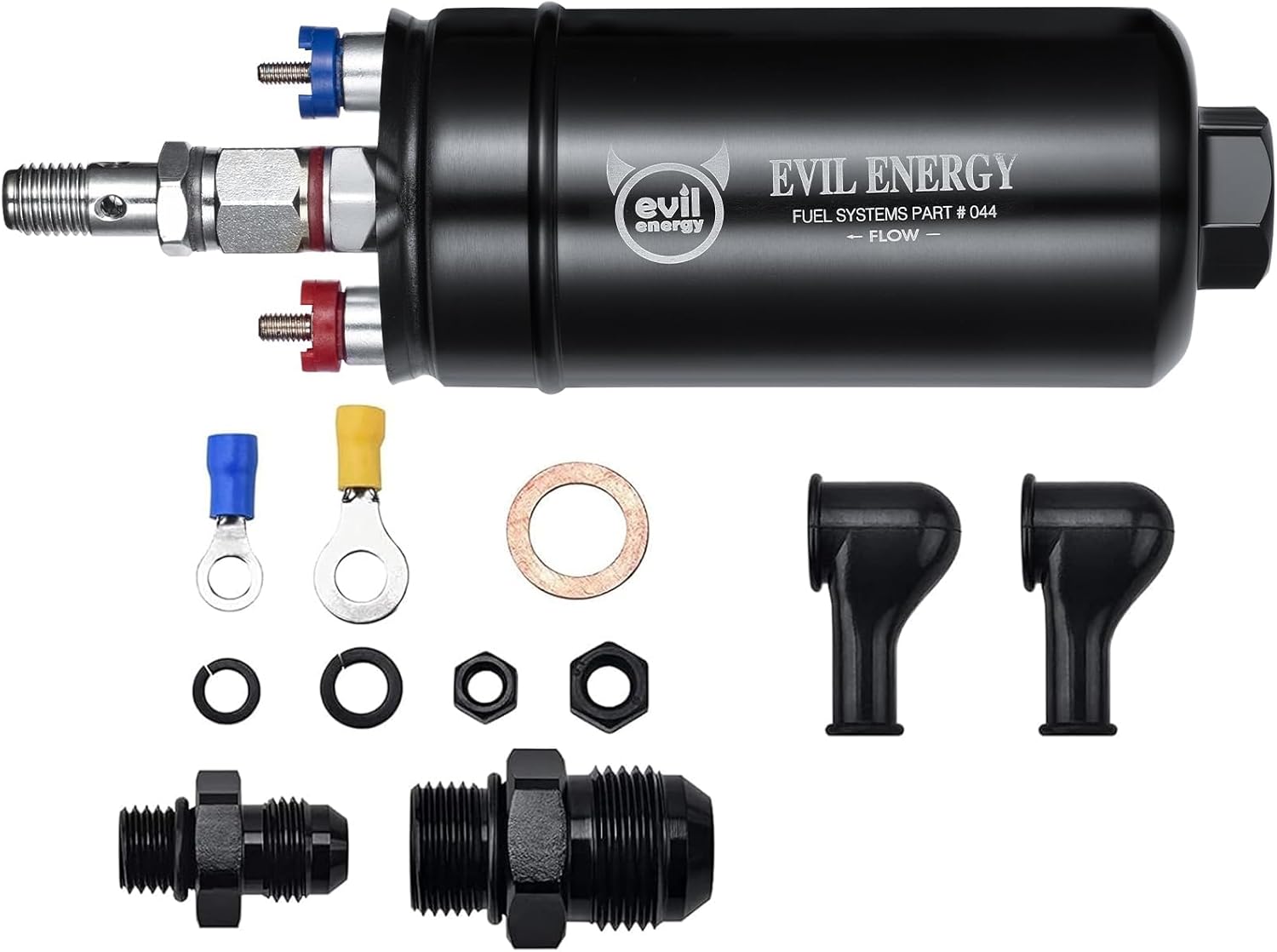 EVIL ENERGY External Inline Fuel Pump Electric 300LPH High Flow 12V Universal