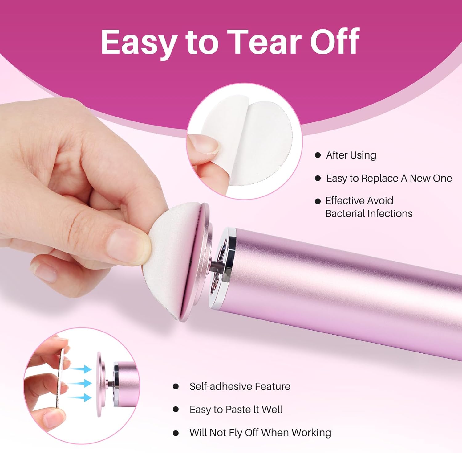 Replaceable Sandpaper for Electric Foot File: 60 Pcs/1 Box Feet Grinder for Skin and Callus Remover - 80/180 Grit Fine Sandpaper Refill Discs for Home Spa Salon - Image 6