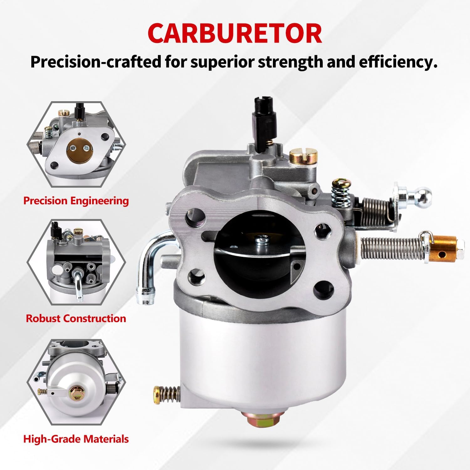 Carburetor for EZGO 295cc Robin Engine Golf Cart Gas Club Car 4-Cycle Engine 1991-UP TXT Medalist Marathon Freedom ST with Fuel Pump, Carb Replace OEM# 72558G01 72558G05 72840G02 26645G01 26645G03 - Image 2