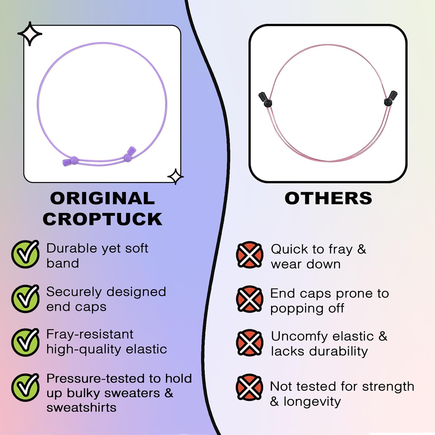 Croptuck Original Adjustable Crop Tuck Waist Band Tool for Tucking Shirt and Sweater Top Size - Image 2