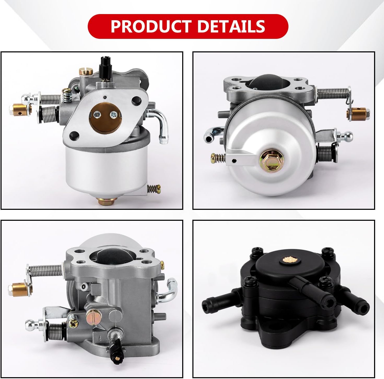 Carburetor for EZGO 295cc Robin Engine Golf Cart Gas Club Car 4-Cycle Engine 1991-UP TXT Medalist Marathon Freedom ST with Fuel Pump, Carb Replace OEM# 72558G01 72558G05 72840G02 26645G01 26645G03 - Image 4