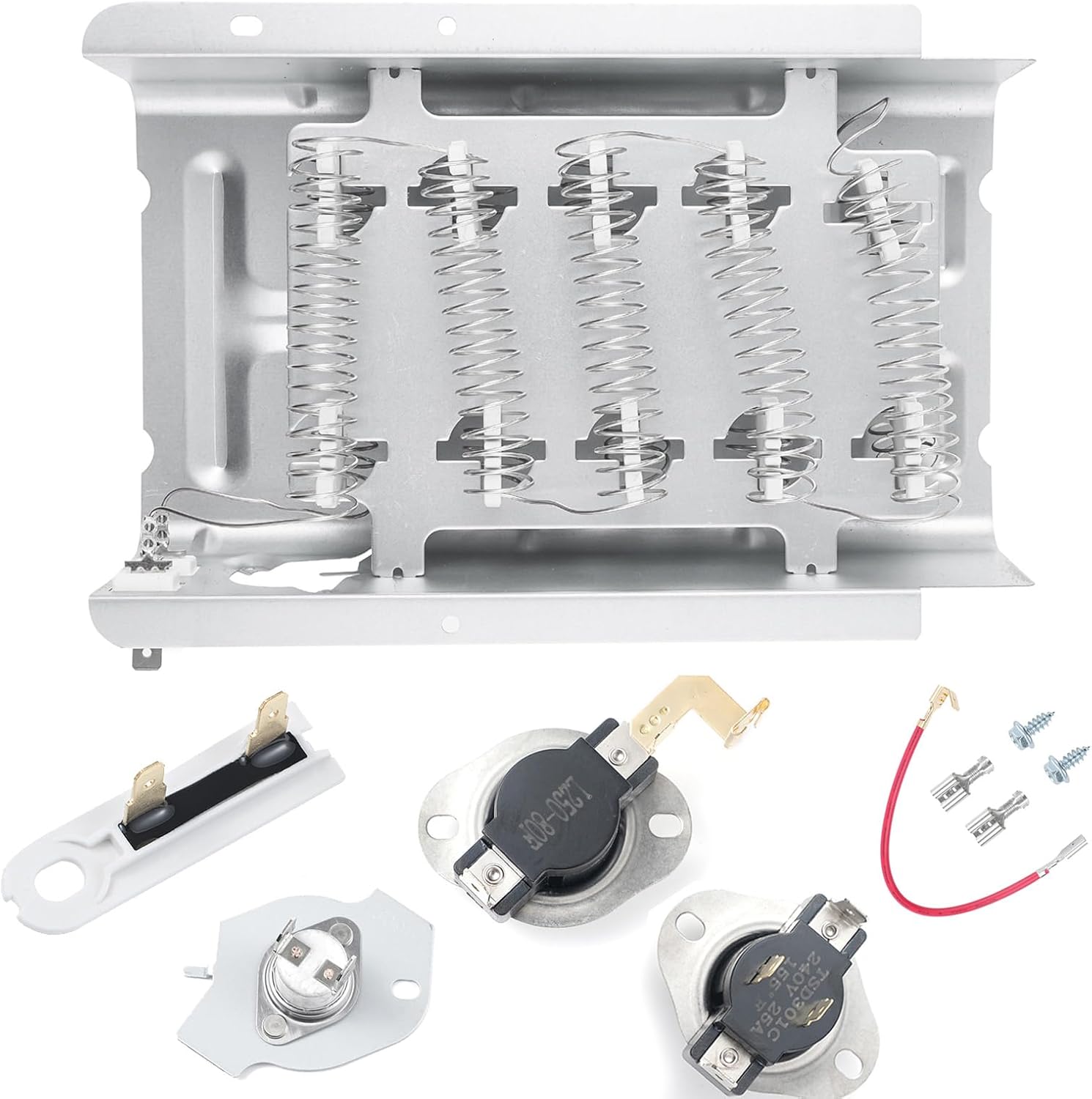Dryer Heating Element Kit for Whirlpool WED4850HW0, WED49STBW1, WED4900XW0, WED4950HW0, WED4800XQ0, WED4800XQ1, WED4616FW0 Replacement