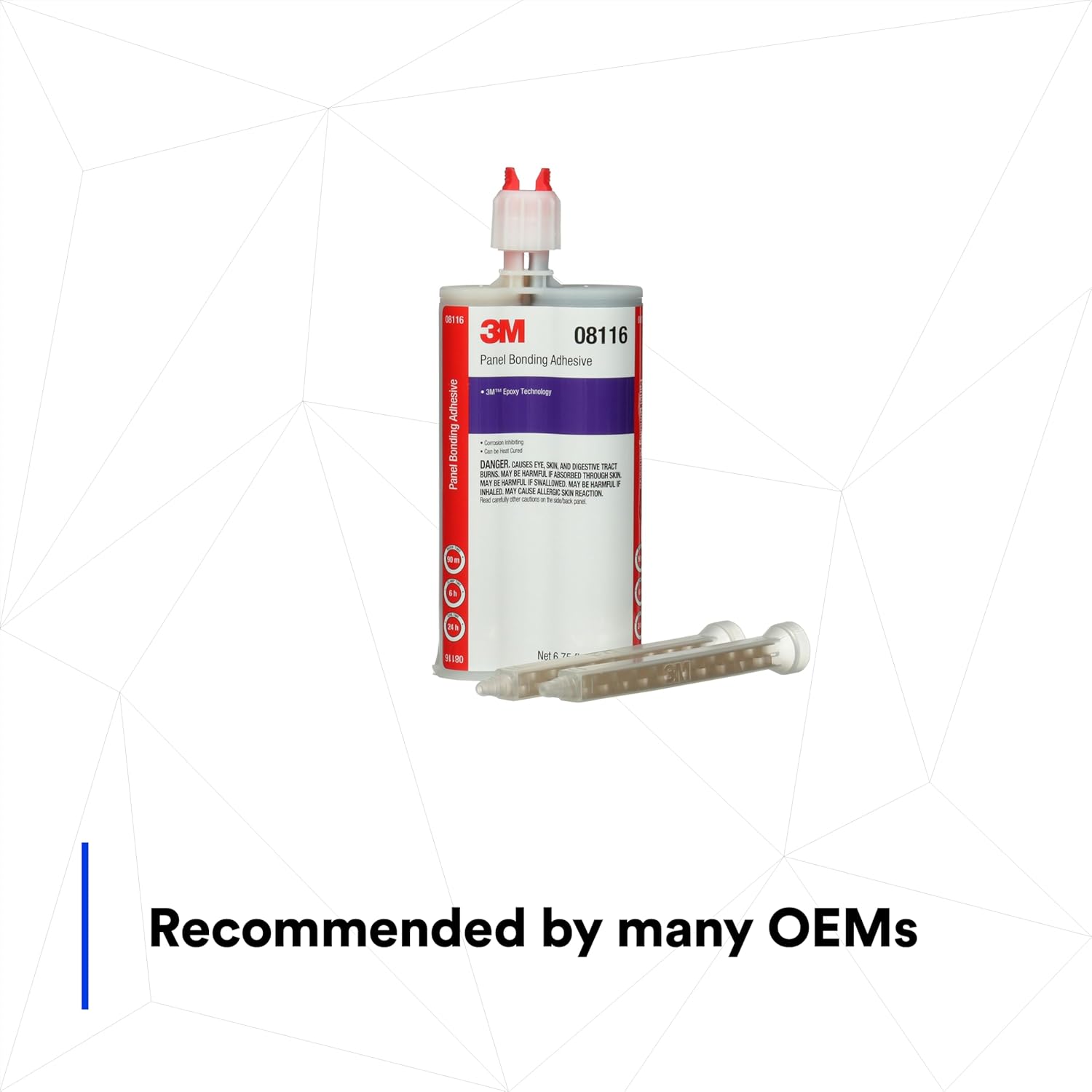 3M Panel Bonding Adhesive, 08116, OEM Recommended, Two-Part Epoxy, 200 ml/6.75 fl oz Cartridge , Black - Image 3