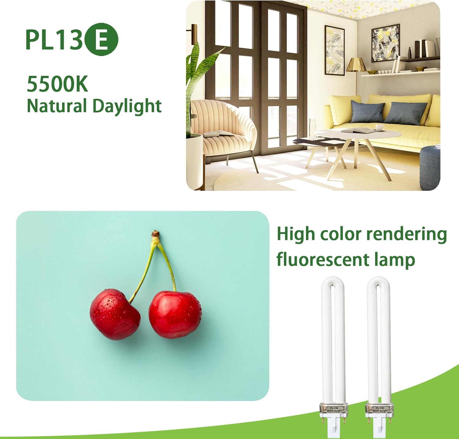 (2 Pack) PL13-E 13W Replacement Light Bulb Compatible with Electronic Ballast,Replace for Ottlite T1333E,13W Type E Compact Fluorescent Light Bulb,5500K Bright Natural Daylight,G23 Base - Image 6