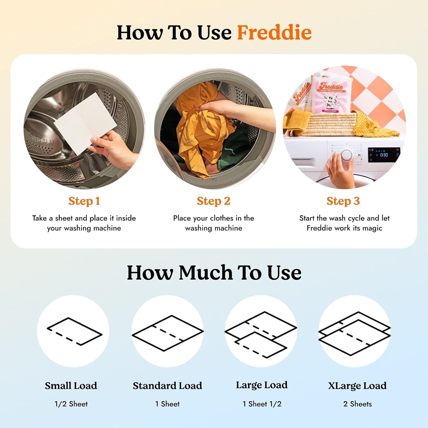 Freddie Laundry Detergent Sheets - Recyclable Packaging - No Mess Strips - 60 Loads - Crisp Frosty Mountain Scent - Image 5