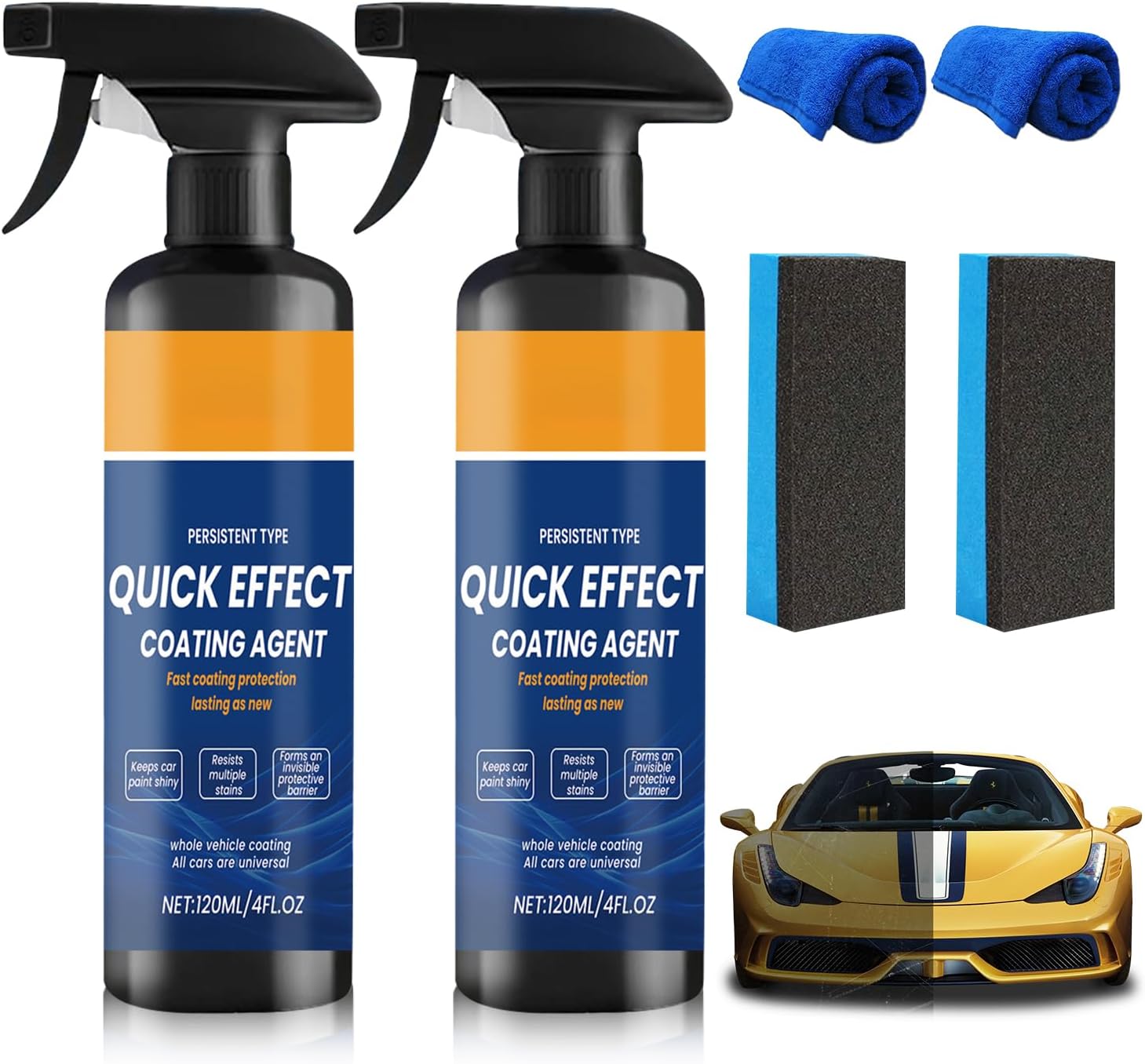 2Pcs Advanced Quick Effect Coating Agent,Advanced Car Quick-Acting Coating Agent Spray,Car Coating Spray, 2025 New Quicks Effective Coatings Sprays