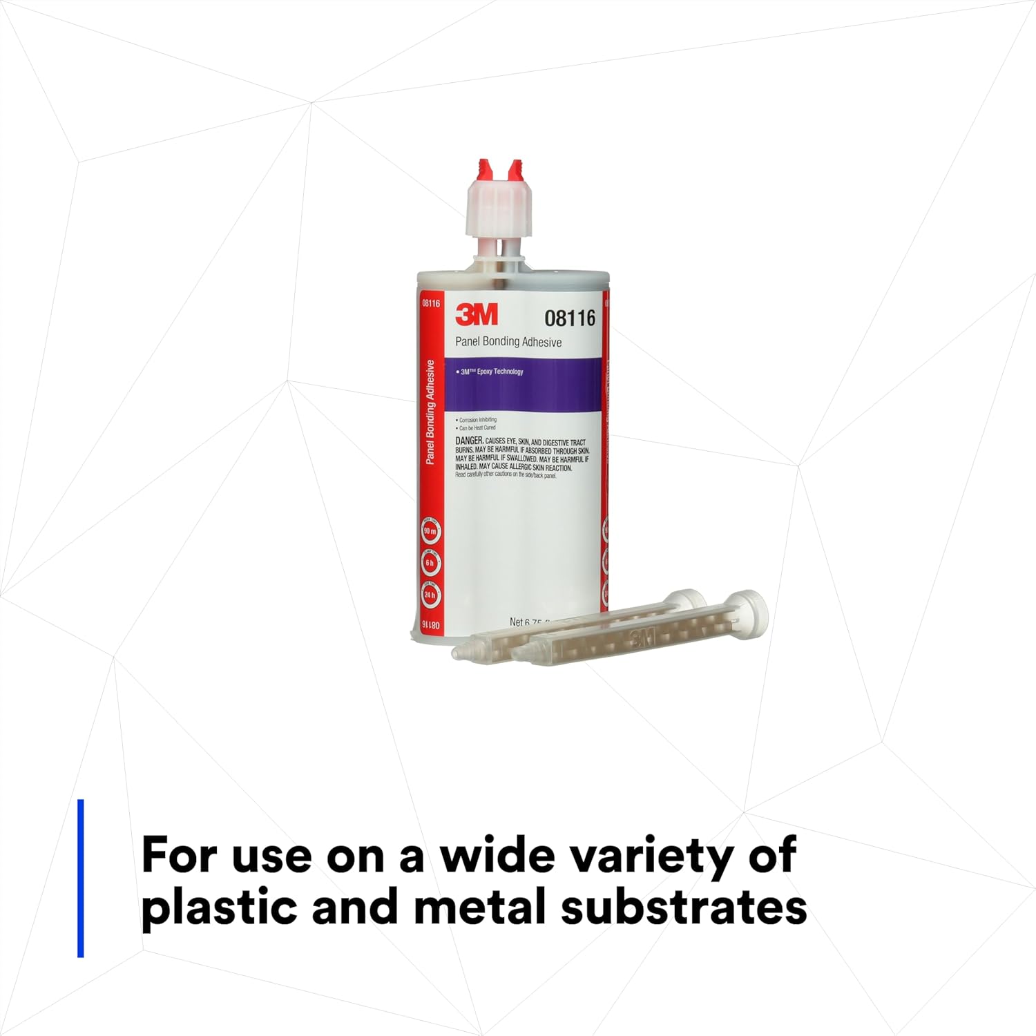 3M Panel Bonding Adhesive, 08116, OEM Recommended, Two-Part Epoxy, 200 ml/6.75 fl oz Cartridge , Black - Image 5