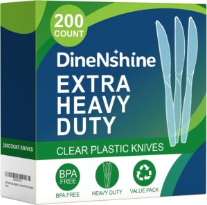 200 Pieces Clear Plastic Knives Hea...