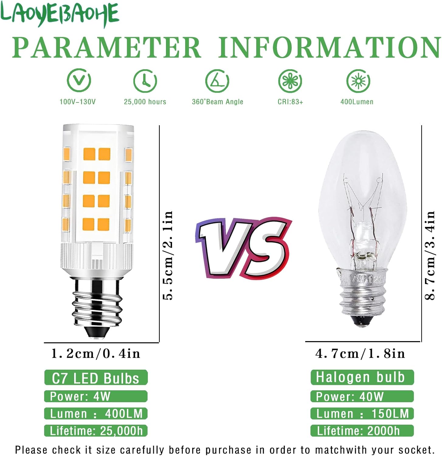 2Pack Makeup Mirror LED Bulbs Replacement Mirror 20W RP34B Light Bulb fits BE151T BE71CT BE47X BE47BR for Cosmetic Vanity Makeup Mirror with Single Double Sided Lighted Magnification (3000K) - Image 3