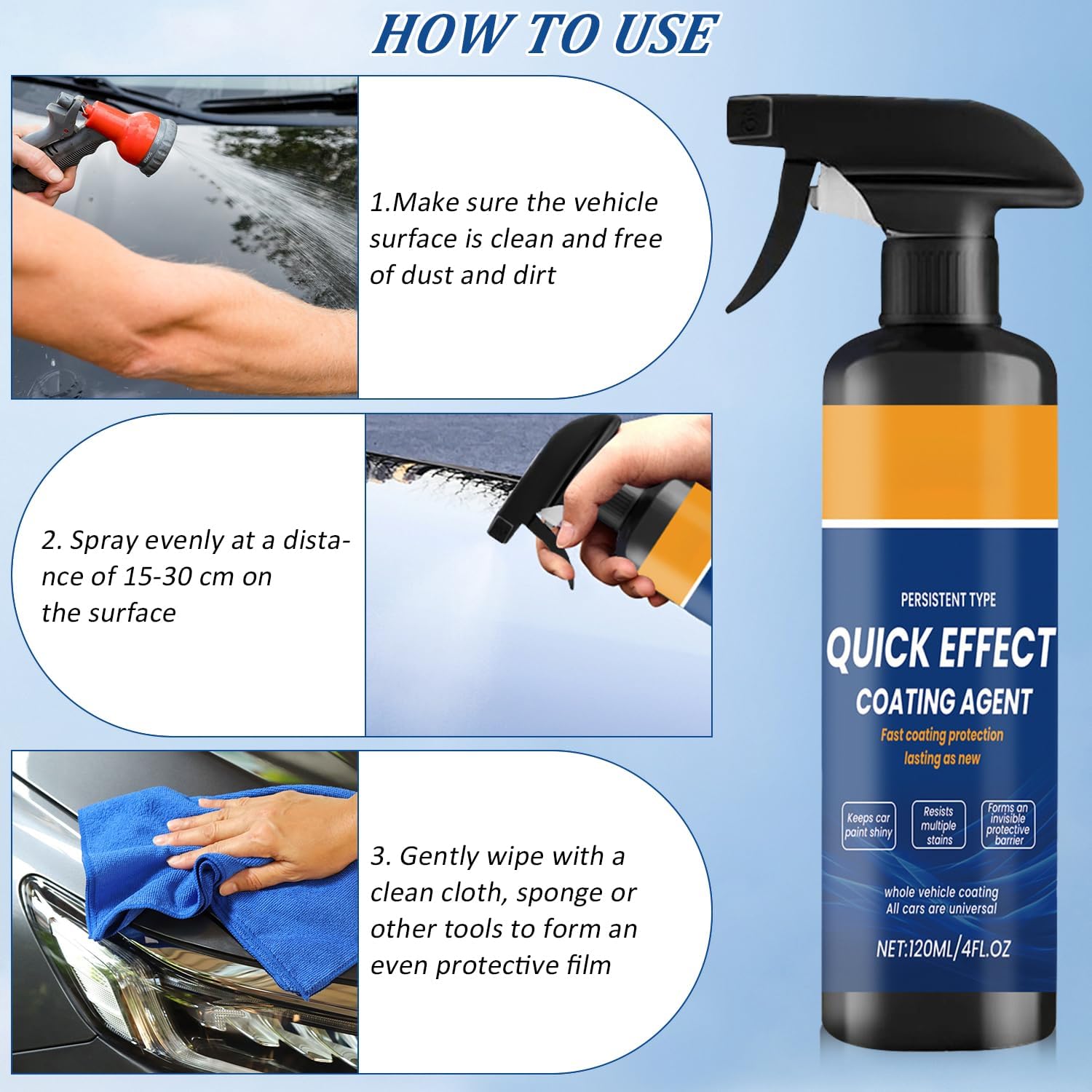2Pcs Advanced Quick Effect Coating Agent,Advanced Car Quick-Acting Coating Agent Spray,Car Coating Spray, 2025 New Quicks Effective Coatings Sprays - Image 6