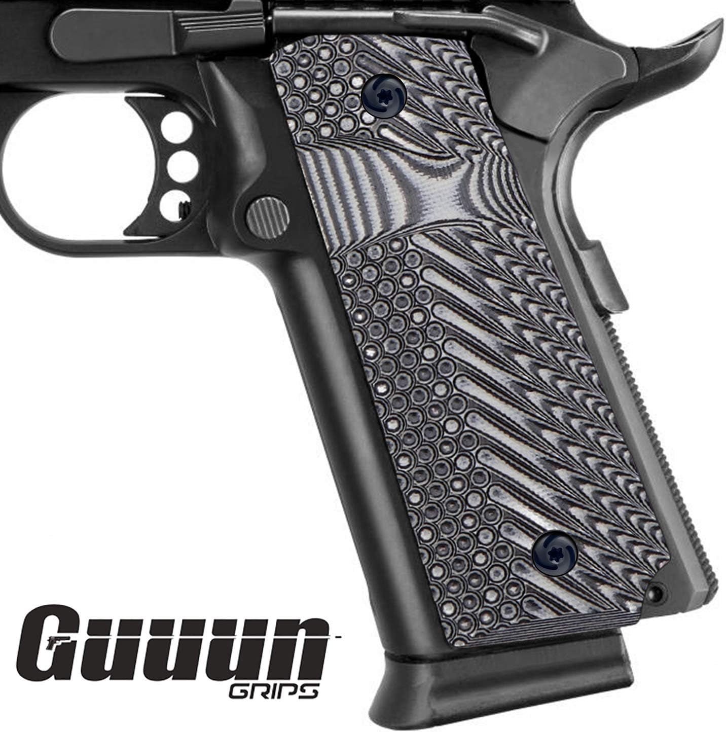 Guuun 1911 Slim Grips G10 Full Size Ambi Safety Cut Big Scoop OPS Tactical Texture - Image 2