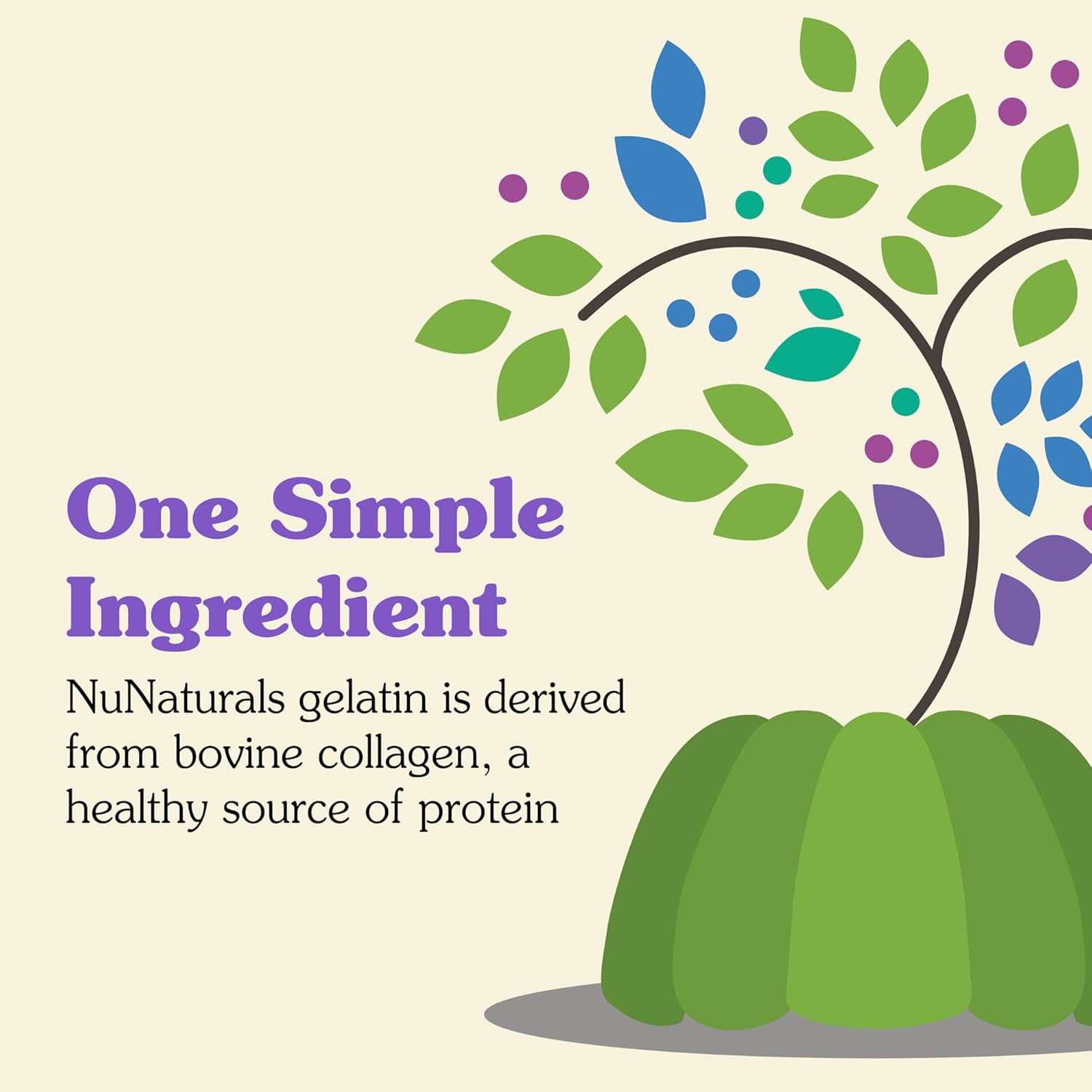 NuNaturals Unflavored Beef Gelatin Powder, Instantly Thickens, Stabilizes, and Texturizes, 1 lb - Image 4