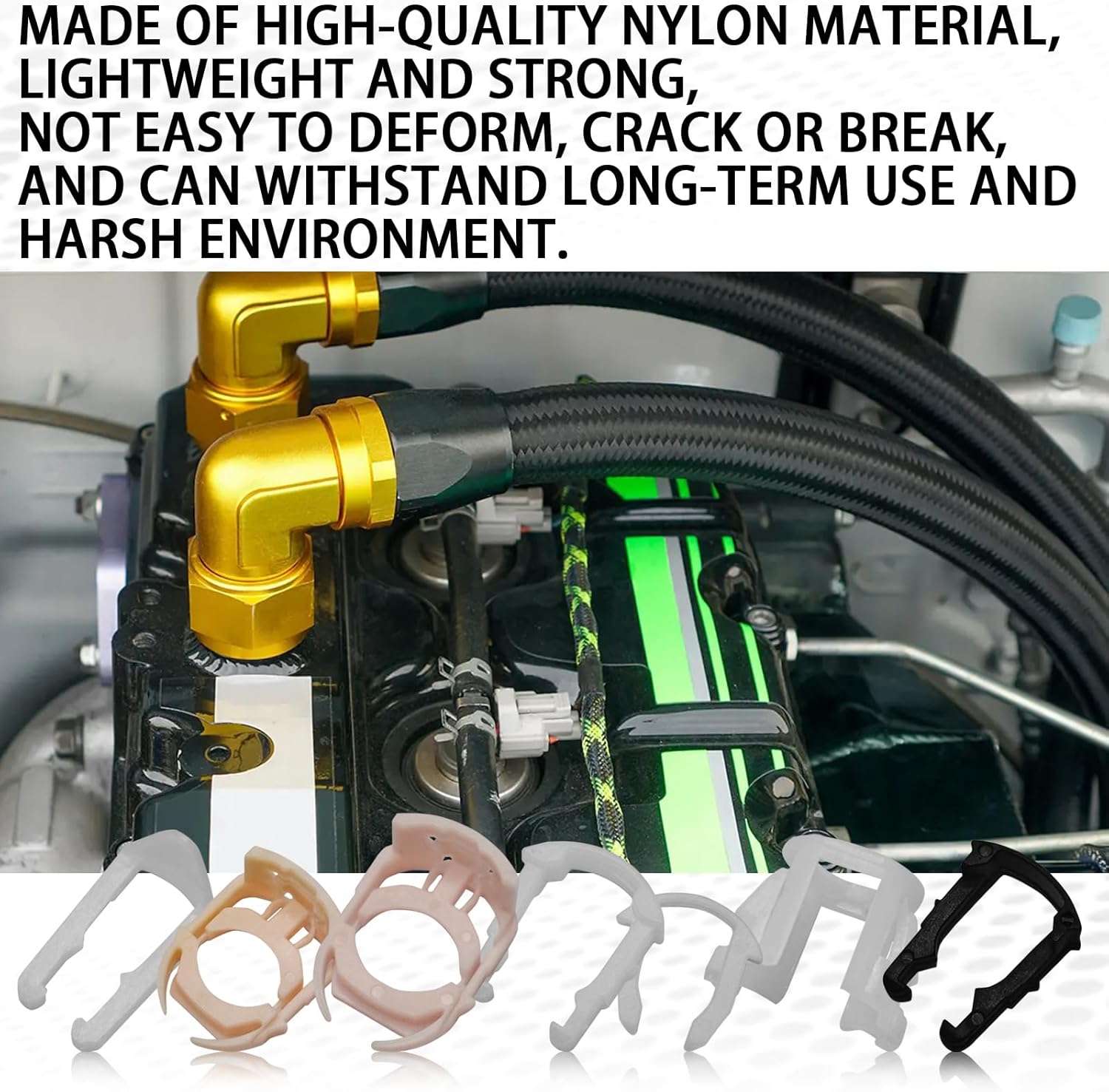 Msyuusr 70pcs Fuel Line Clips, 3/8" 5/16" Plastic Fuel Tank Repair Kit, 7 Size Nylon Fuel Line Repair Kit, Auto Fuel Line Retainer Clips Replacement Kit Compatible with Ford GM Chrysler - Image 3