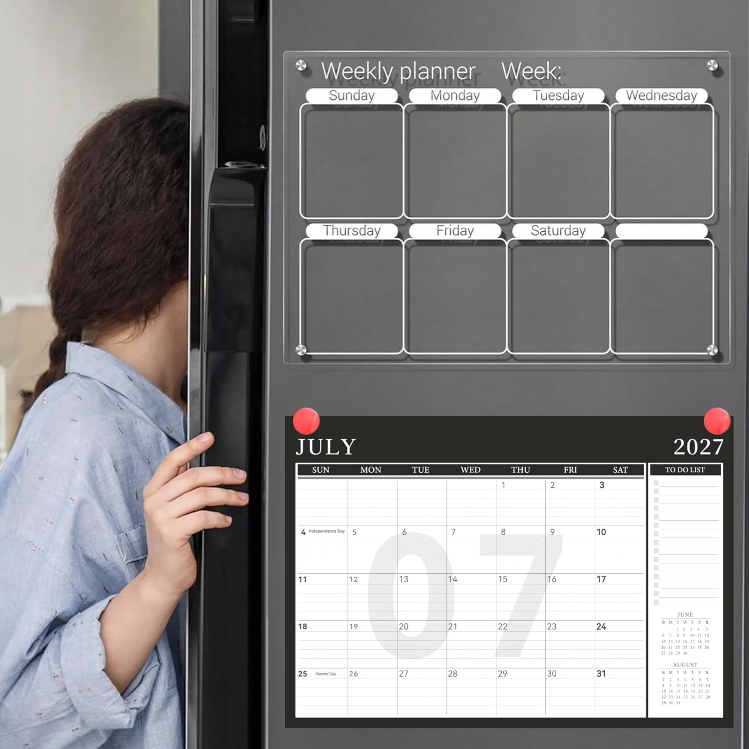 Yoment Desk Calendar 2026-2027, Jan 2026-Dec 2027, Large Desk Calendar with to-Do Lists, 24 Months Leather Desk Pad Wall Calendar with PVC Cover for Work Office School Home Women Men, 17 x 12, Black - Image 7