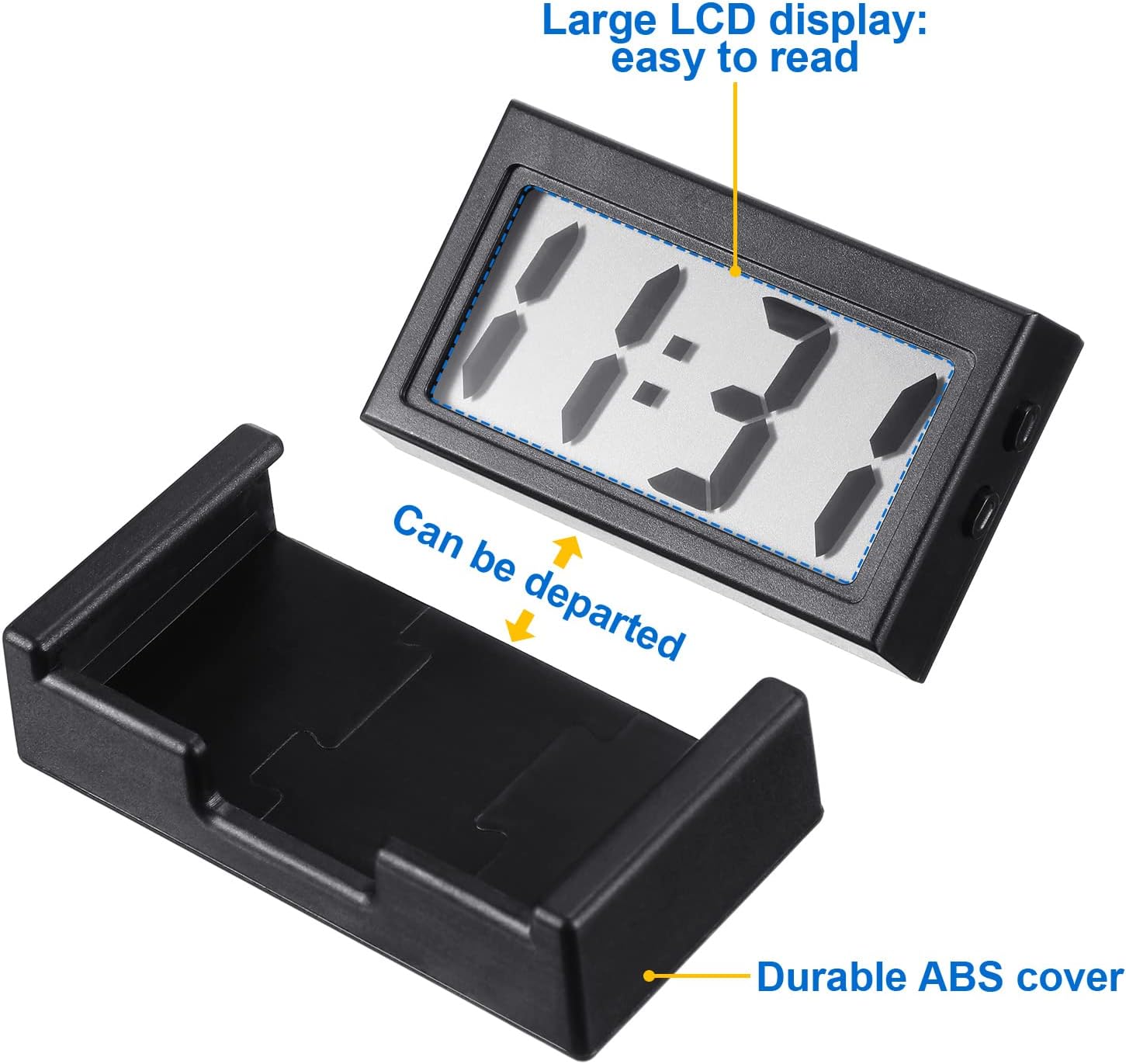 Frienda 24 Pieces Mini Digital Clock Small Digital Clock Stick on Battery Operated Self Adhesive Bracket for Car Dashboard Fridge (Black) - Image 3