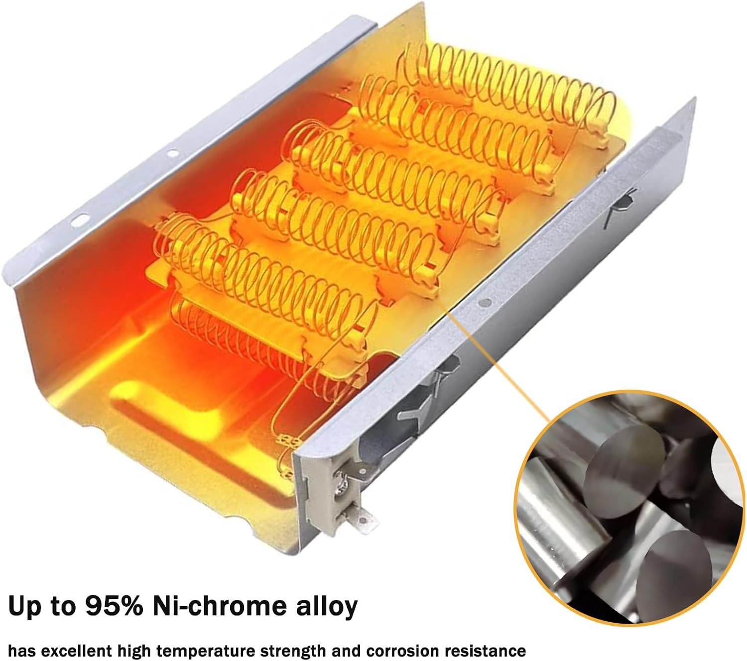 Dryer Heating Element Kit for Whirlpool WED4850HW0, WED49STBW1, WED4900XW0, WED4950HW0, WED4800XQ0, WED4800XQ1, WED4616FW0 Replacement - Image 3