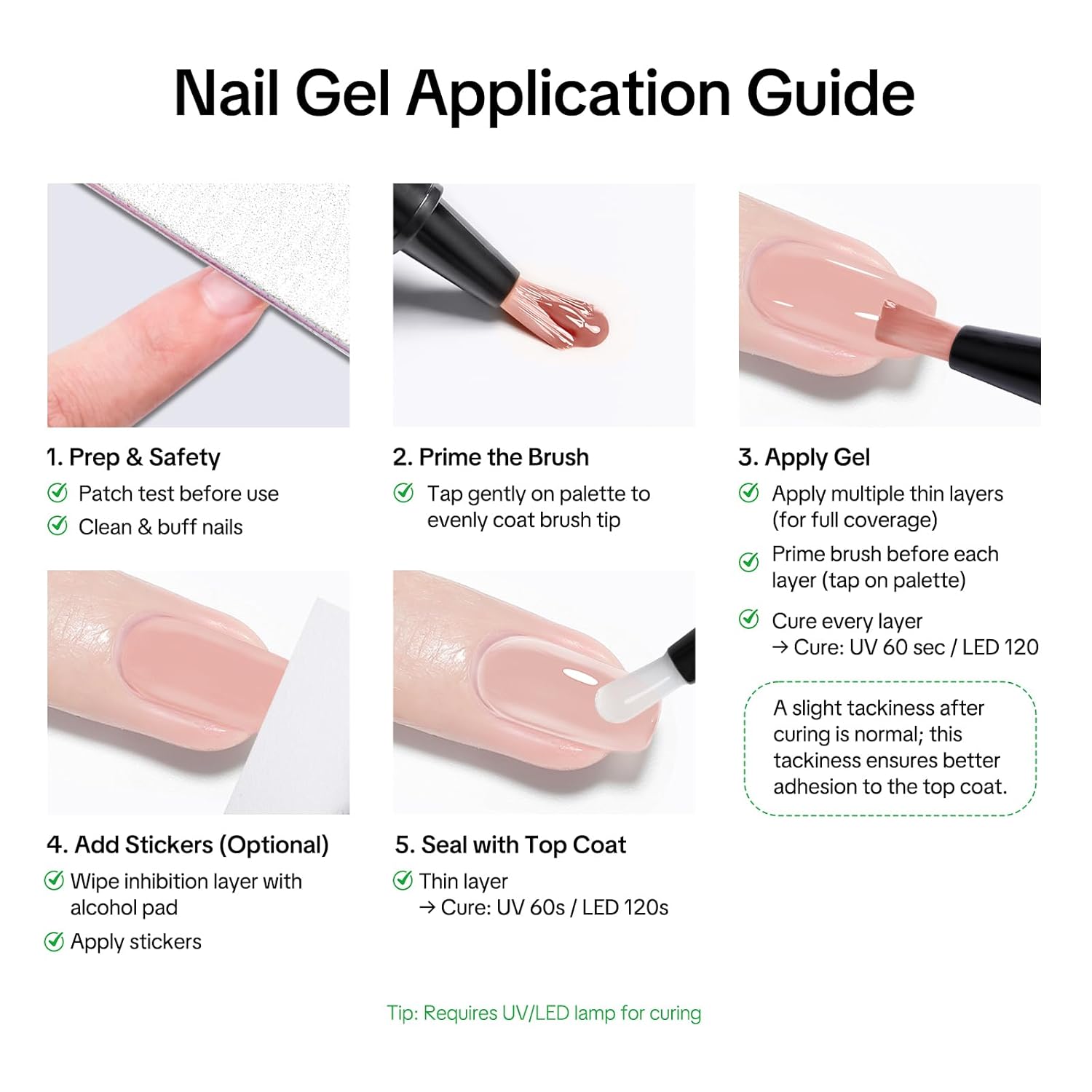 2 Step Nail Polish Pens Set, 6 Pcs Nude Natural Color Builder Base 1 Piece Top Coat Fingernail Toenail Gel Series for Women, Hema Free High Gloss Long Last Portable Ideal Gift (U V Needed) - Image 7