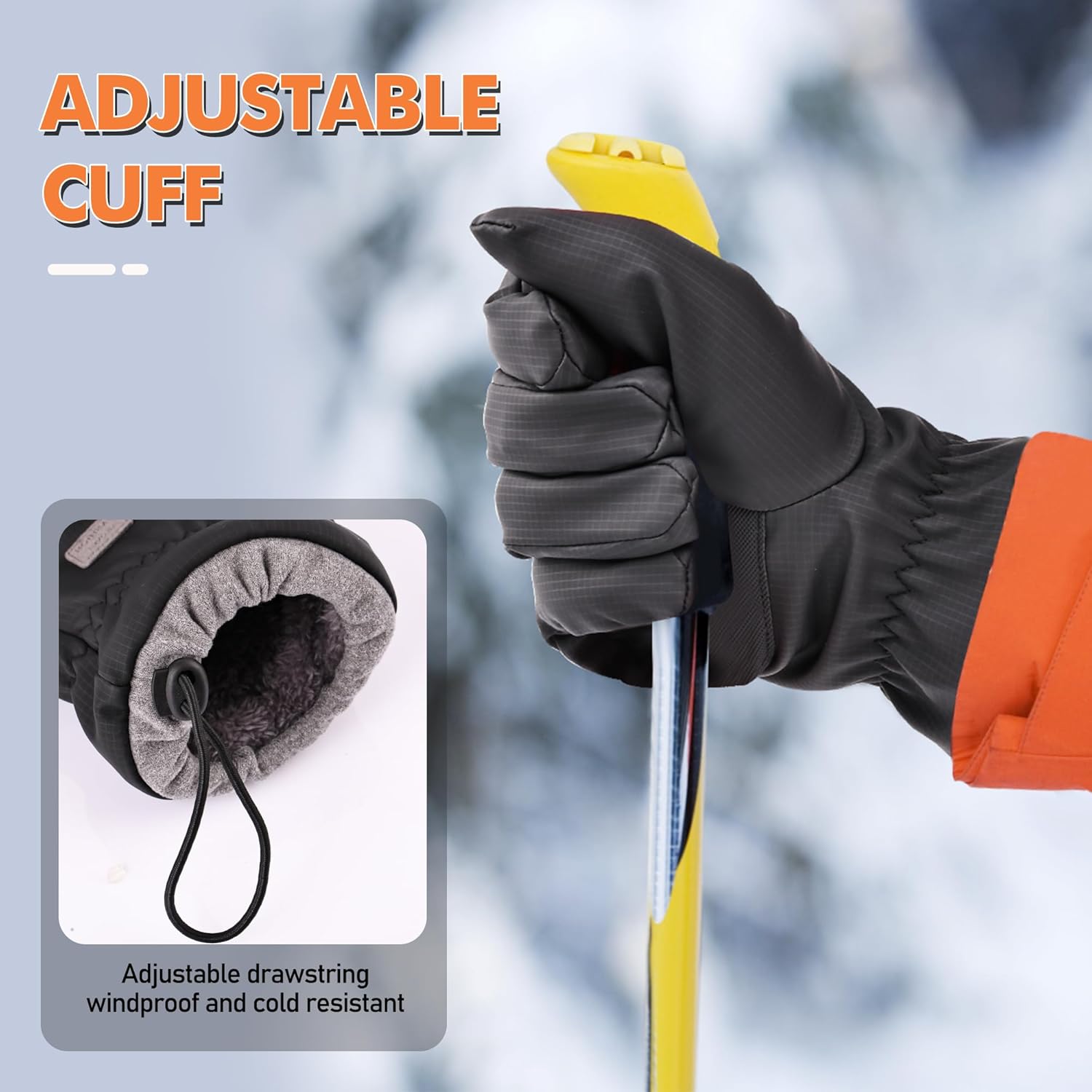 Winter Gloves for Men Women Waterproof Thermal Windproof,TouchScreen for Running,Cycling,Skiing,Snowboarding,Driving in Cold Weather - Image 5