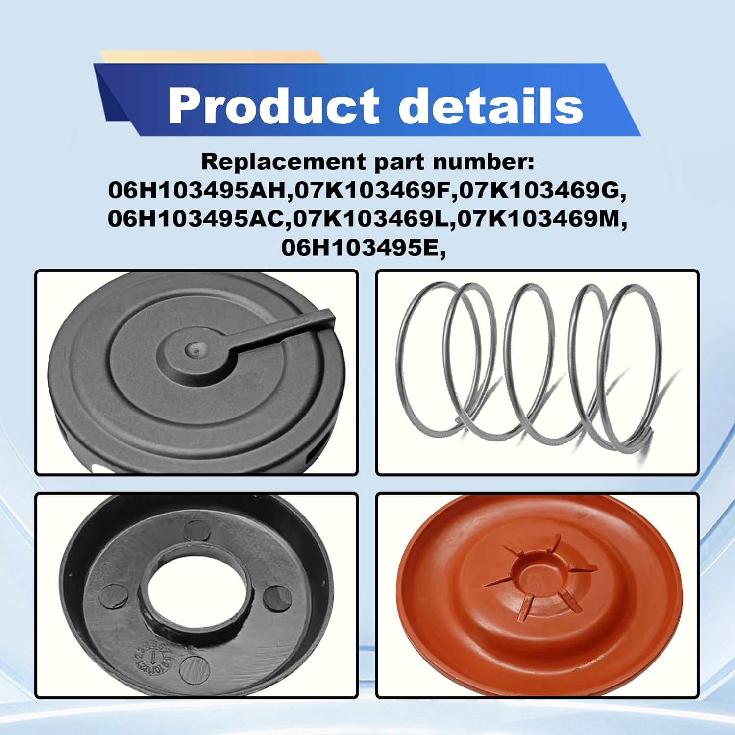 PCV Valve Diaphragm Cover Repair Kit Compatible with VW Golf Jetta Passat GTI Beetle Tiguan Audi A3 A4 A5 A6 A7 Q5 Replaces 06H103495AC 917-064 - Image 3