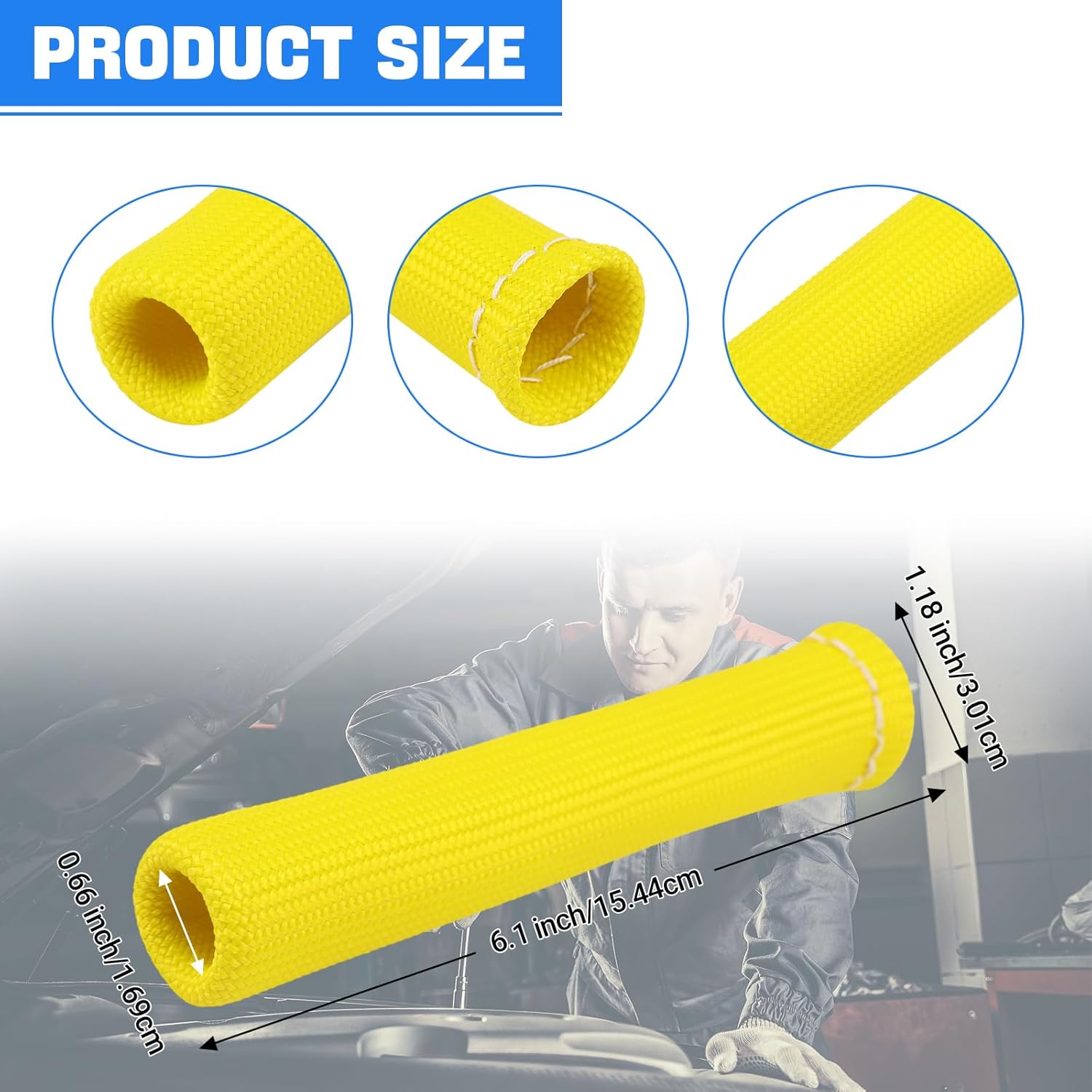2500° Spark Plug Heat Shield Sleeve for 8PCS Spark Plug Wire Boots Ls1/Ls2 Sbc Bbc 350 454 Spark Plug Wire Heat Sleeve (Yellow) - Image 6