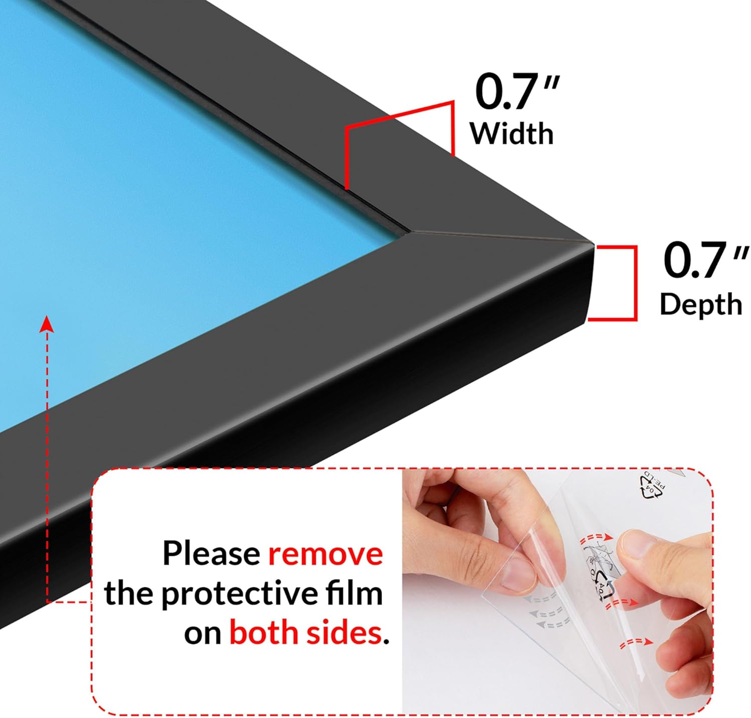 LaVie Home 26x32 Picture Frame for Wall Display, 26x32 Black Picture Frame with HD Plexiglas, 26 x 32 Photo Frame 1 Pack, Display Frame for Vertical or Horizontal, Classic Collection - Image 2