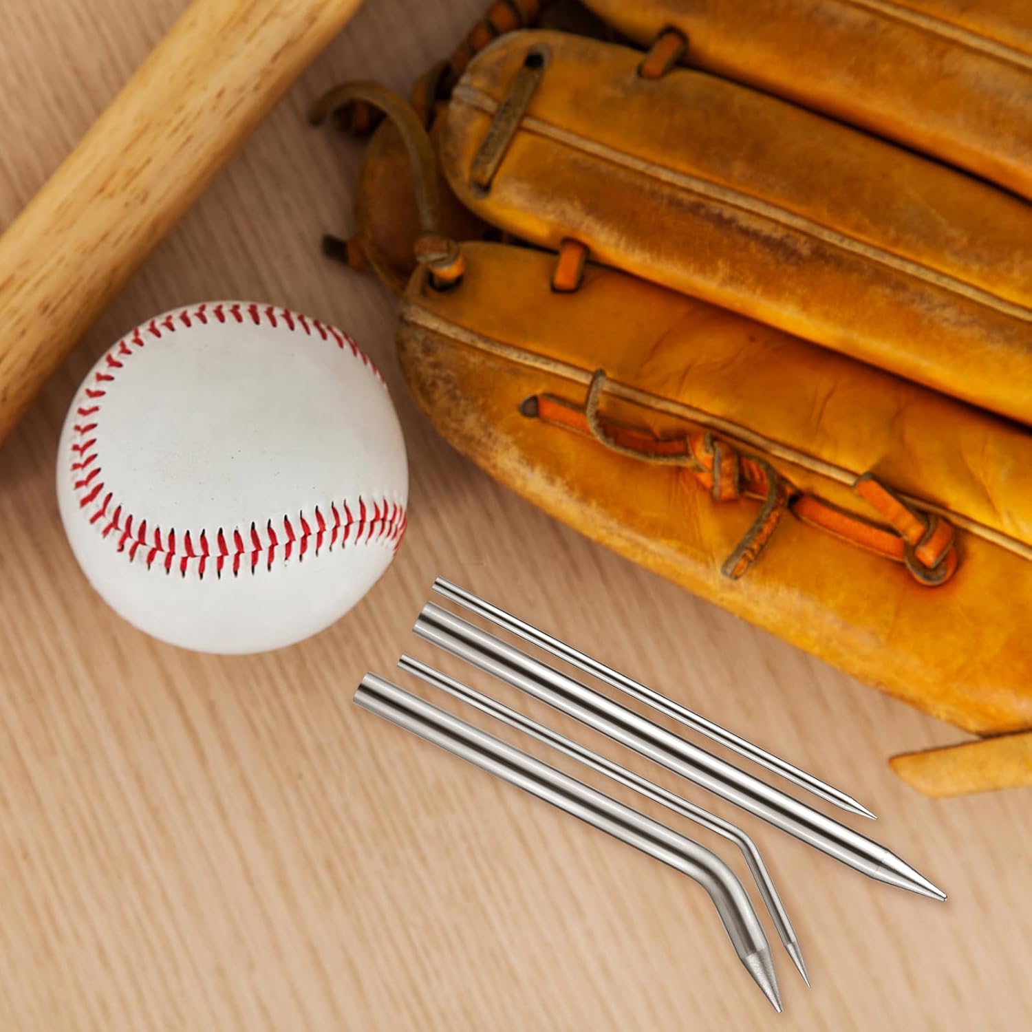 4pcs Baseball Lacing Needle, Handy Glove Shoelace Repair Kit Durable Reliable Leather Lacing Needle Precise Mitt Needle Curved Needles Tool for Softball Baseball Glove Relacing and Repair - Image 7