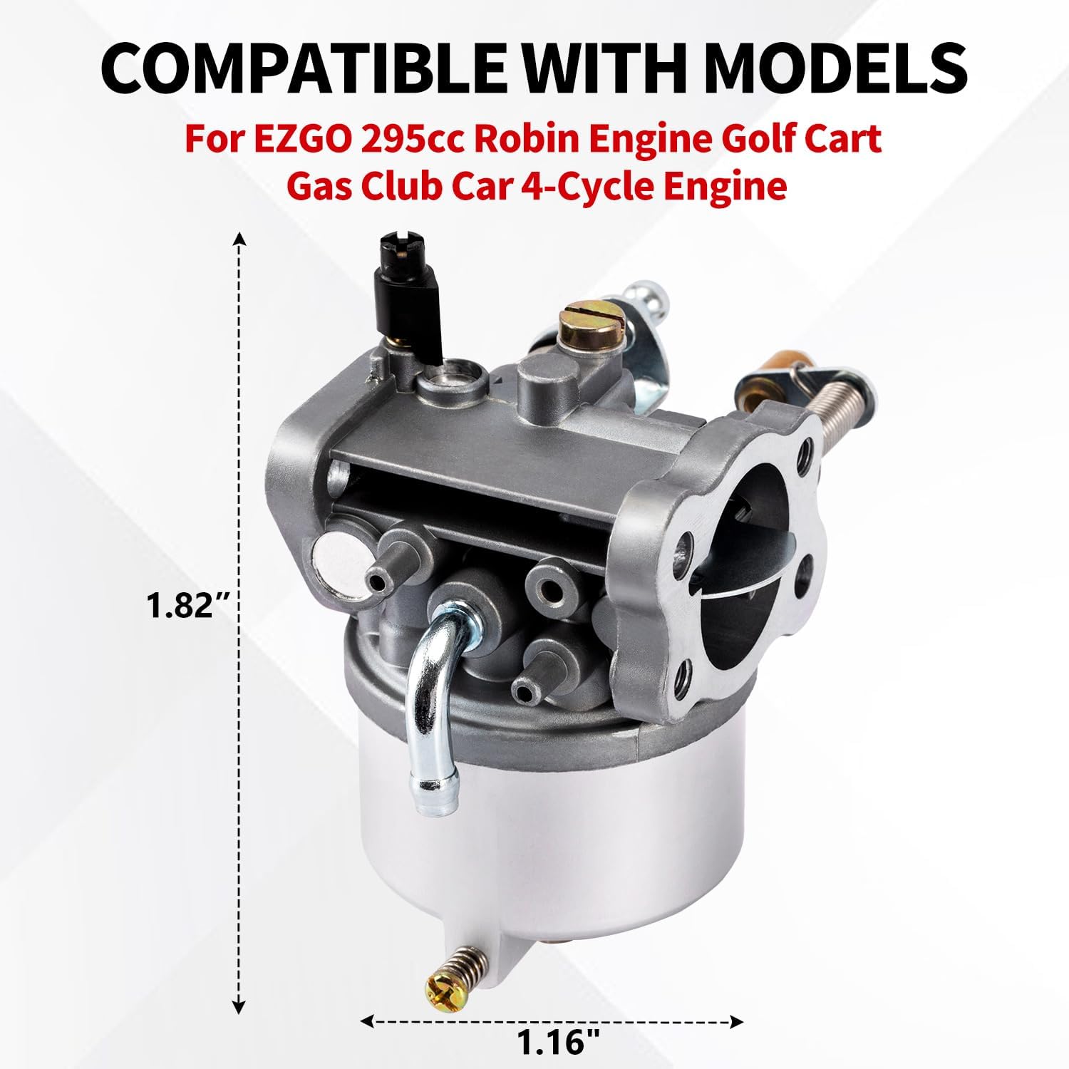 Carburetor for EZGO 295cc Robin Engine Golf Cart Gas Club Car 4-Cycle Engine 1991-UP TXT Medalist Marathon Freedom ST with Fuel Pump, Carb Replace OEM# 72558G01 72558G05 72840G02 26645G01 26645G03 - Image 3