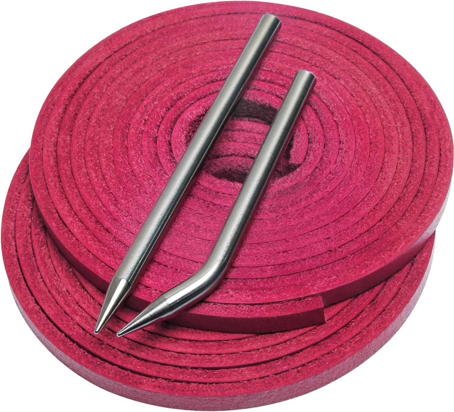 Softball Baseball Glove Lace, Mitt Lace Repair Kit Includes 2 Leather Laces and Lacing Needle for Catcher's Glove