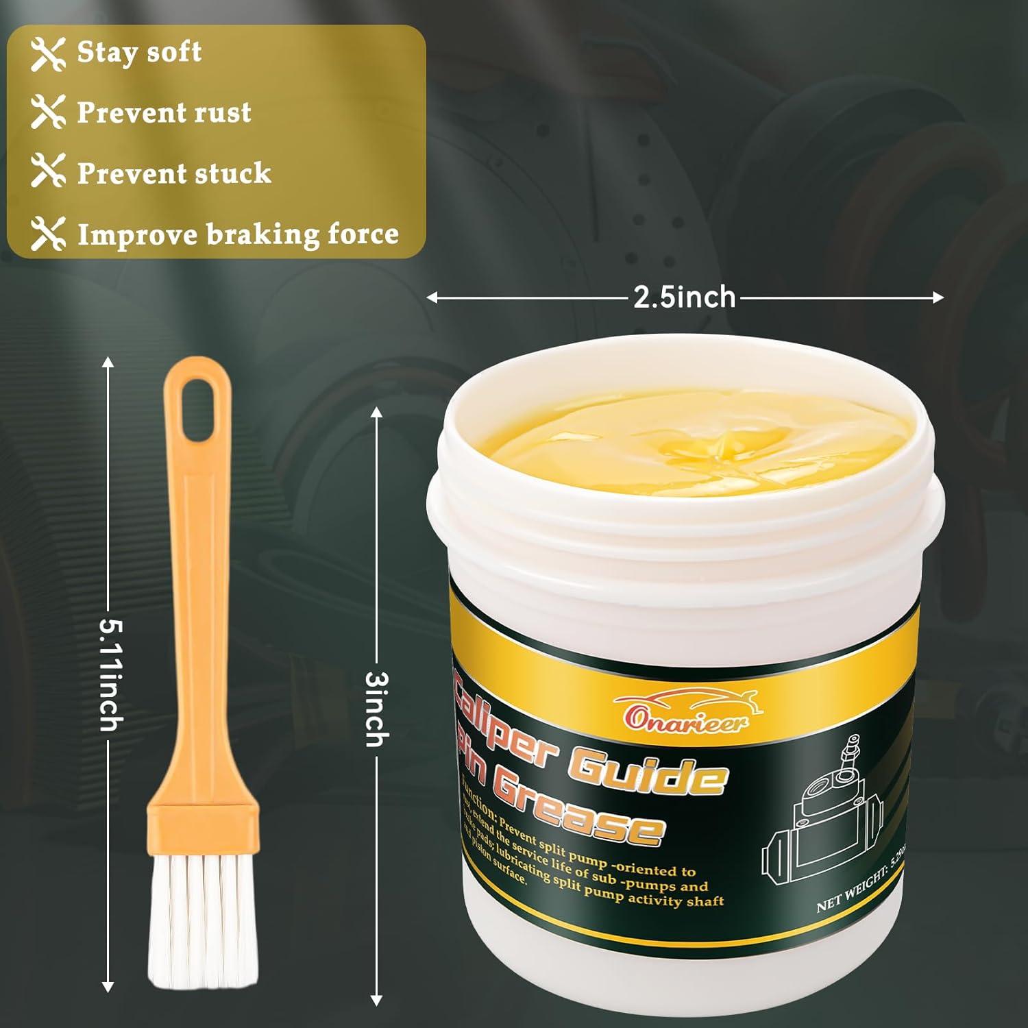High-Performance Brake Grease Lubricant, 5.29oz, Rust & Corrosion Protection, Improved Brake Responsiveness, 150g, Automotive - Image 4